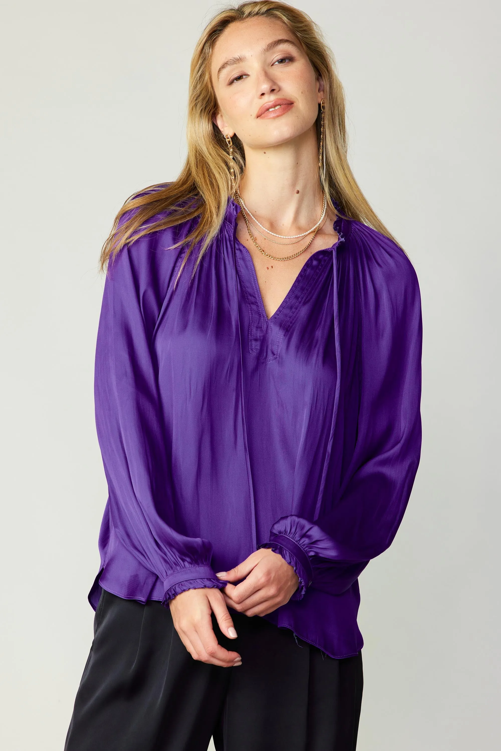 Ruffled Cuff Blouse sold by Current Air product image thumbnail 4