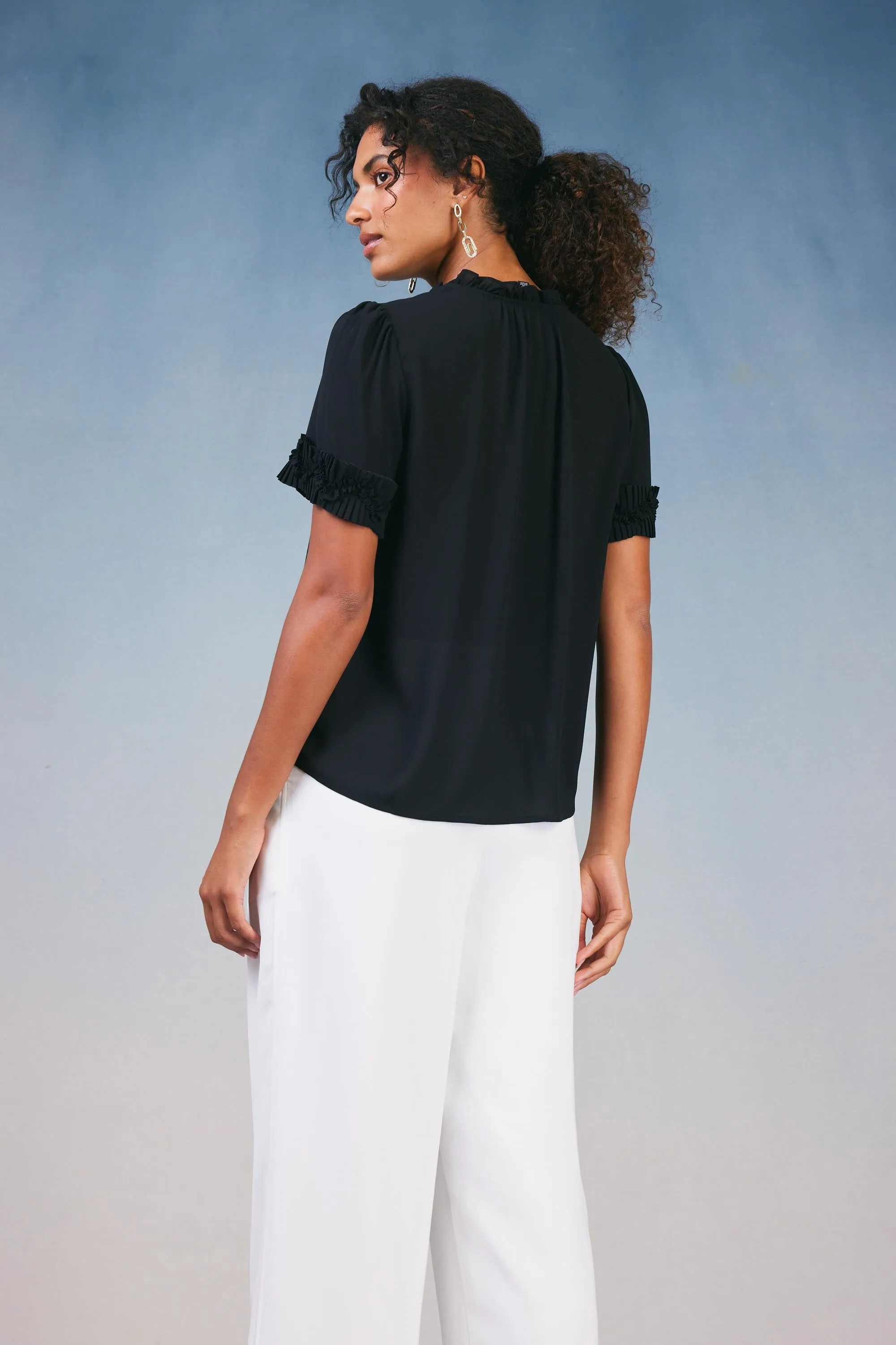 Ruffled Trim Blouse sold by Current Air product image thumbnail 5