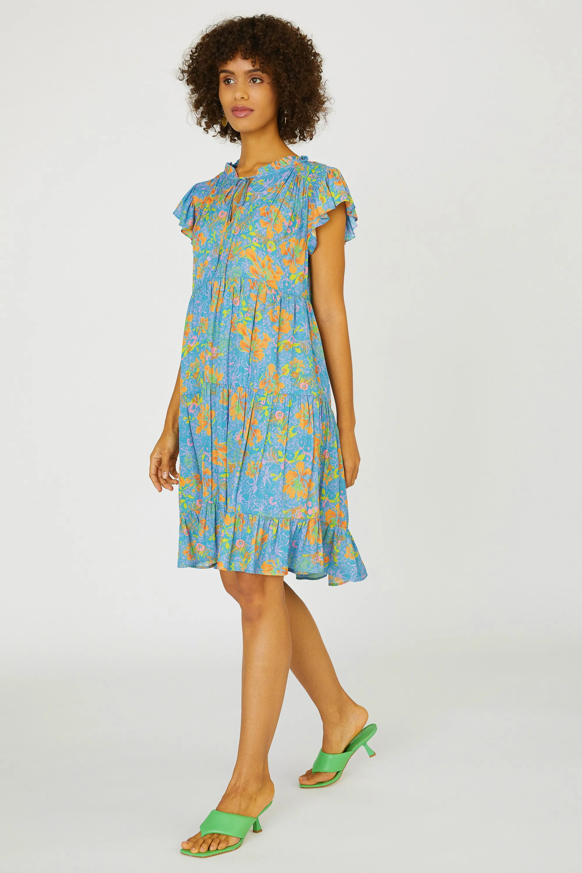 Floral Ruffled Tiered Mini Dress sold by Current Air product image thumbnail 2