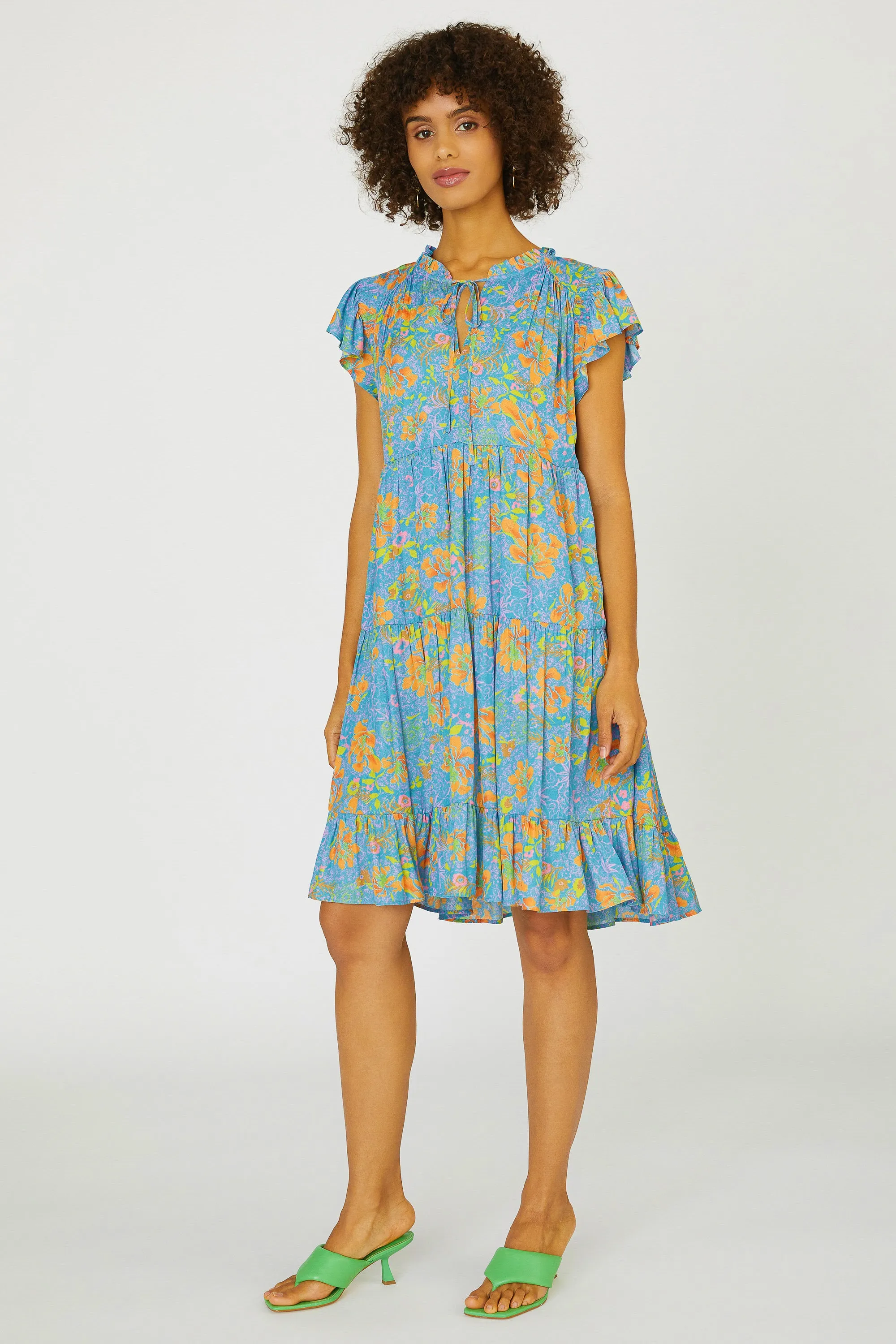 Floral Ruffled Tiered Mini Dress sold by Current Air