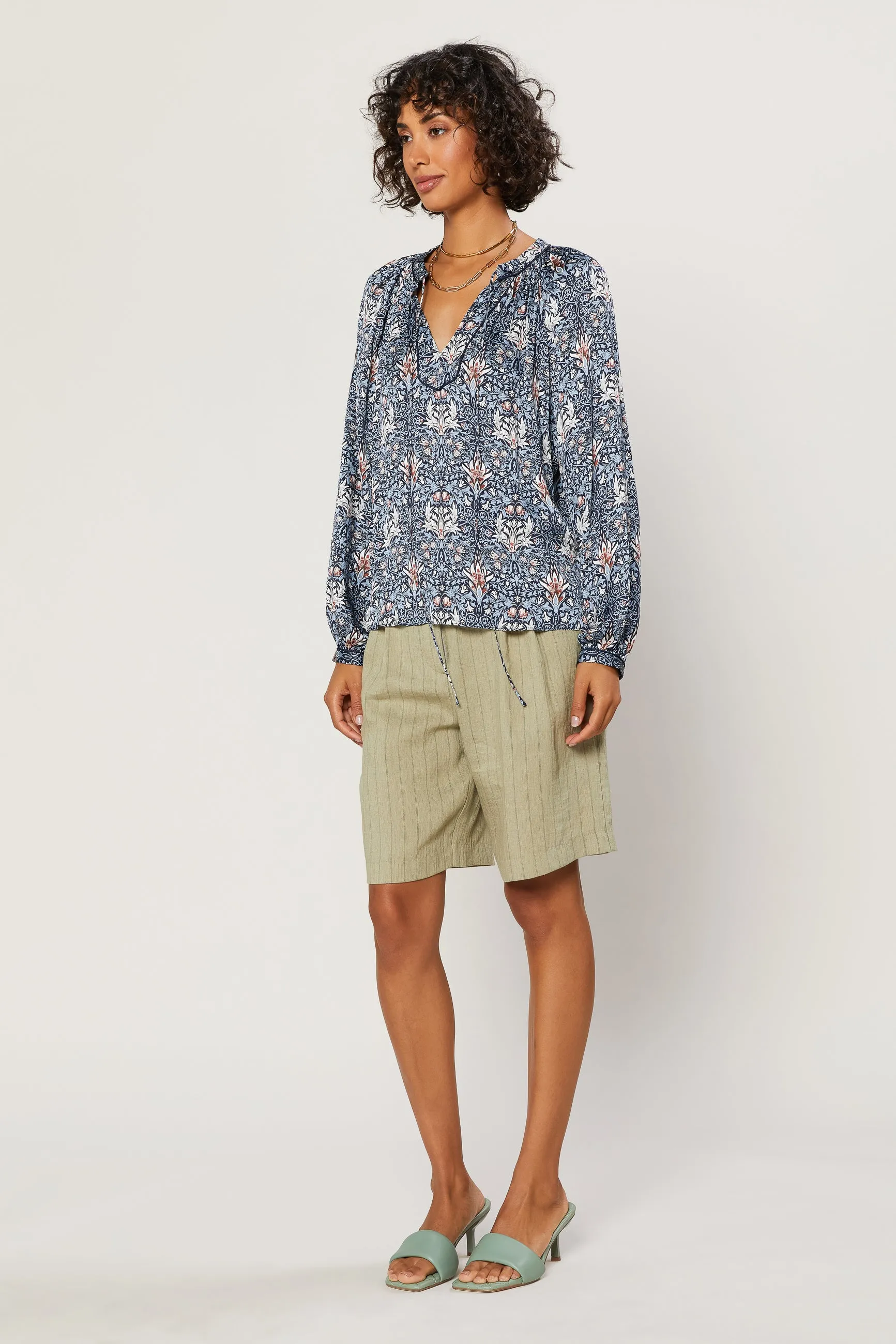 Tile Print Split Neck Top sold by Current Air product image thumbnail 3