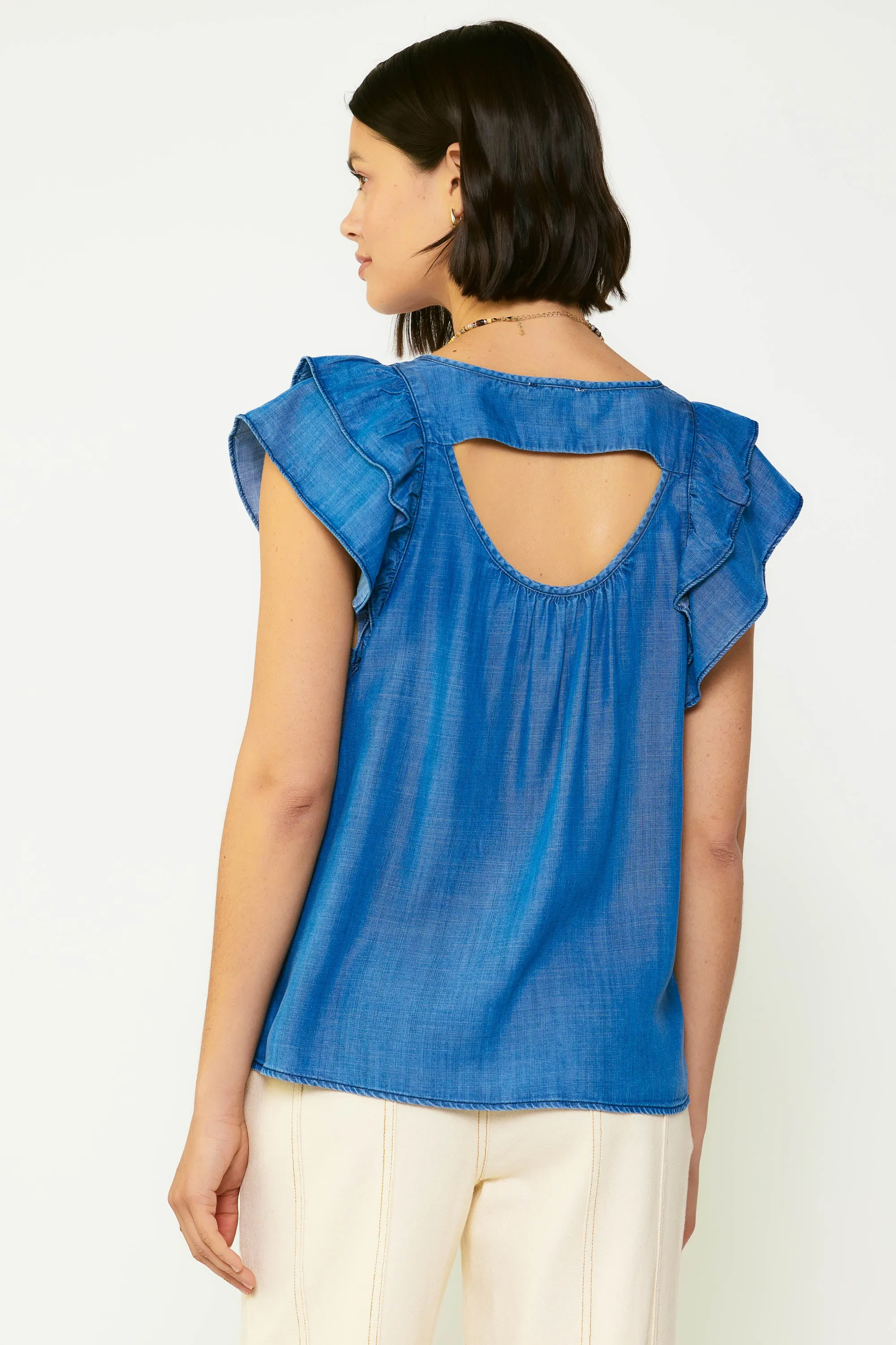 Chambray Back Cutout Top sold by Current Air product image thumbnail 2