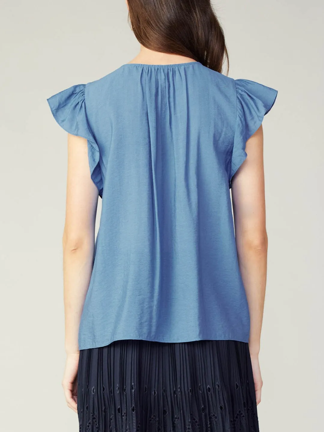 Embroidered Cap Sleeve Top sold by Current Air product image thumbnail 5