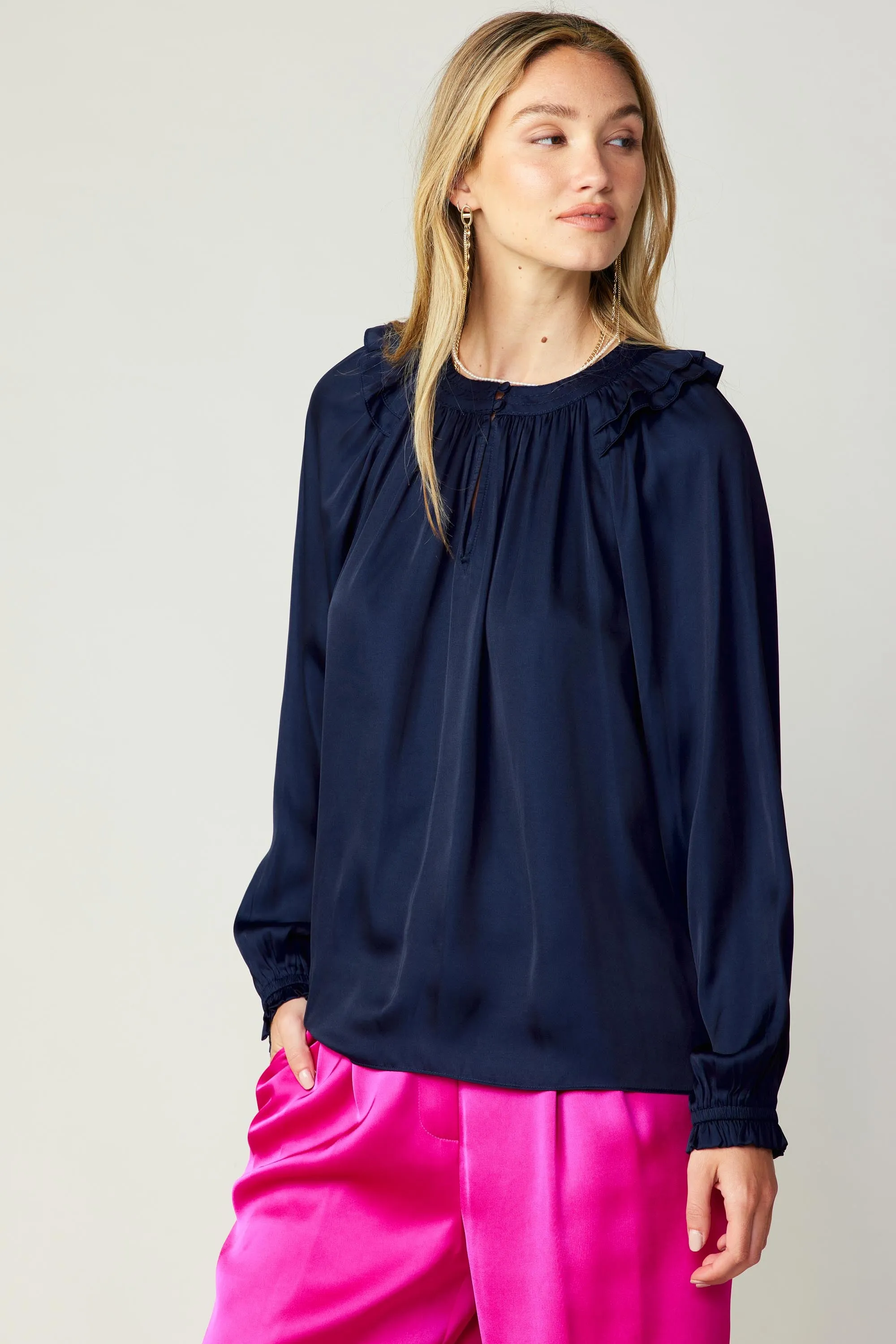 Ruffled Crewneck Blouse sold by Current Air product image thumbnail 3