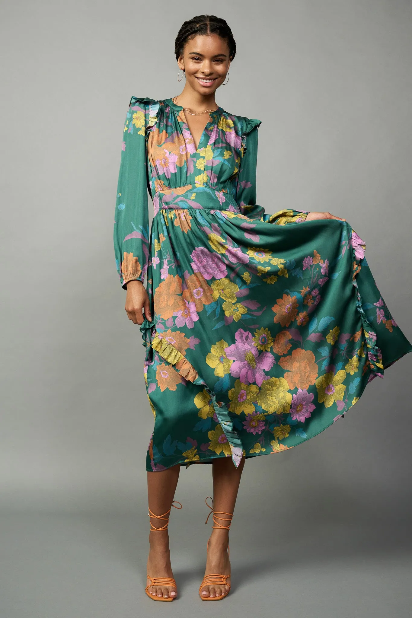 Emmaline Botanical Midi Dress sold by Current Air product image thumbnail 2