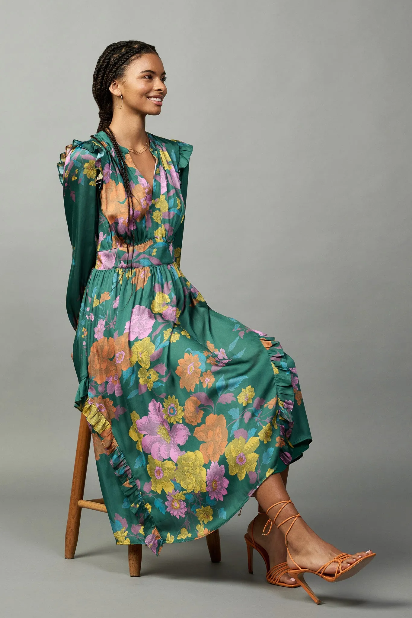 Emmaline Botanical Midi Dress sold by Current Air product image thumbnail 4