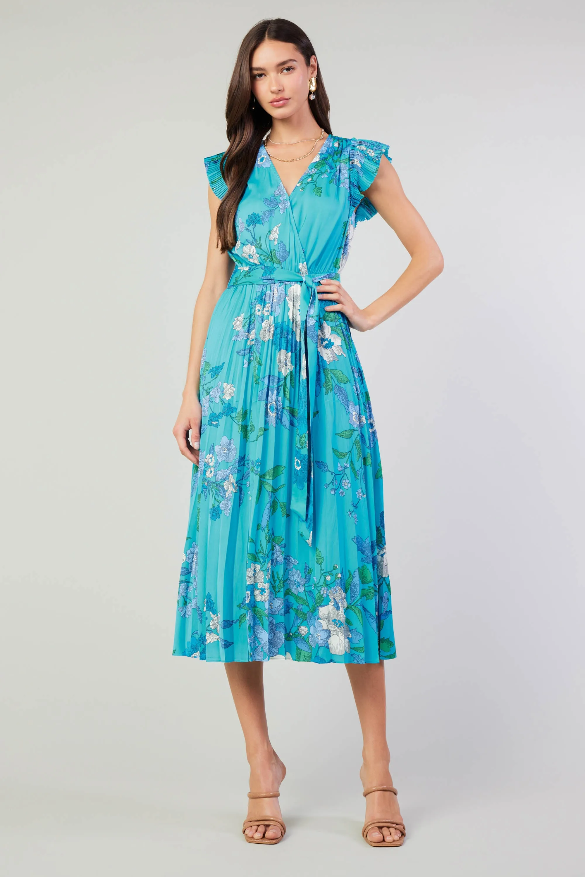 Botanical Pleated Midi Dress sold by Current Air product image thumbnail 2