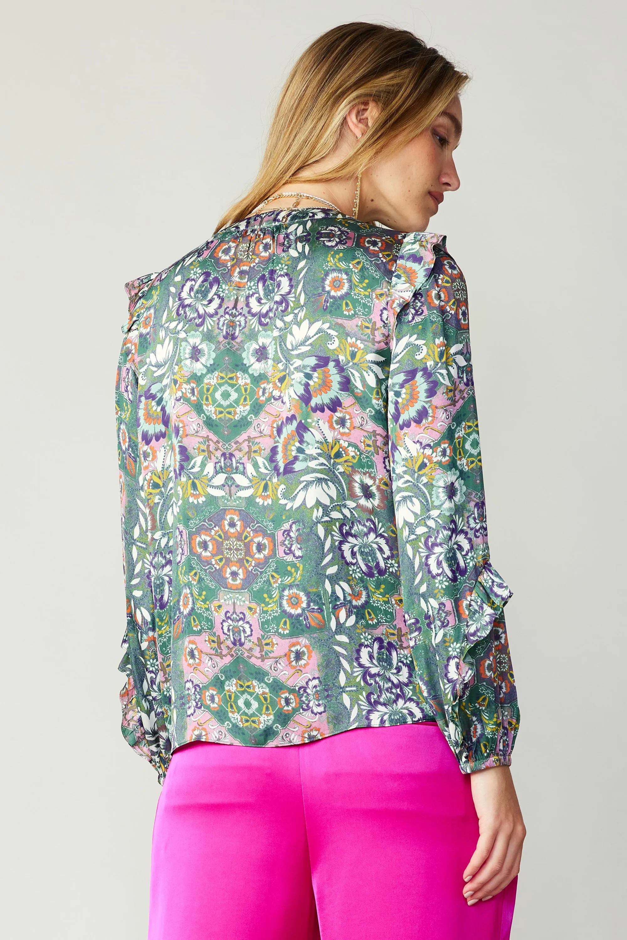 Ruffle Trim Blouse sold by Current Air product image thumbnail 4