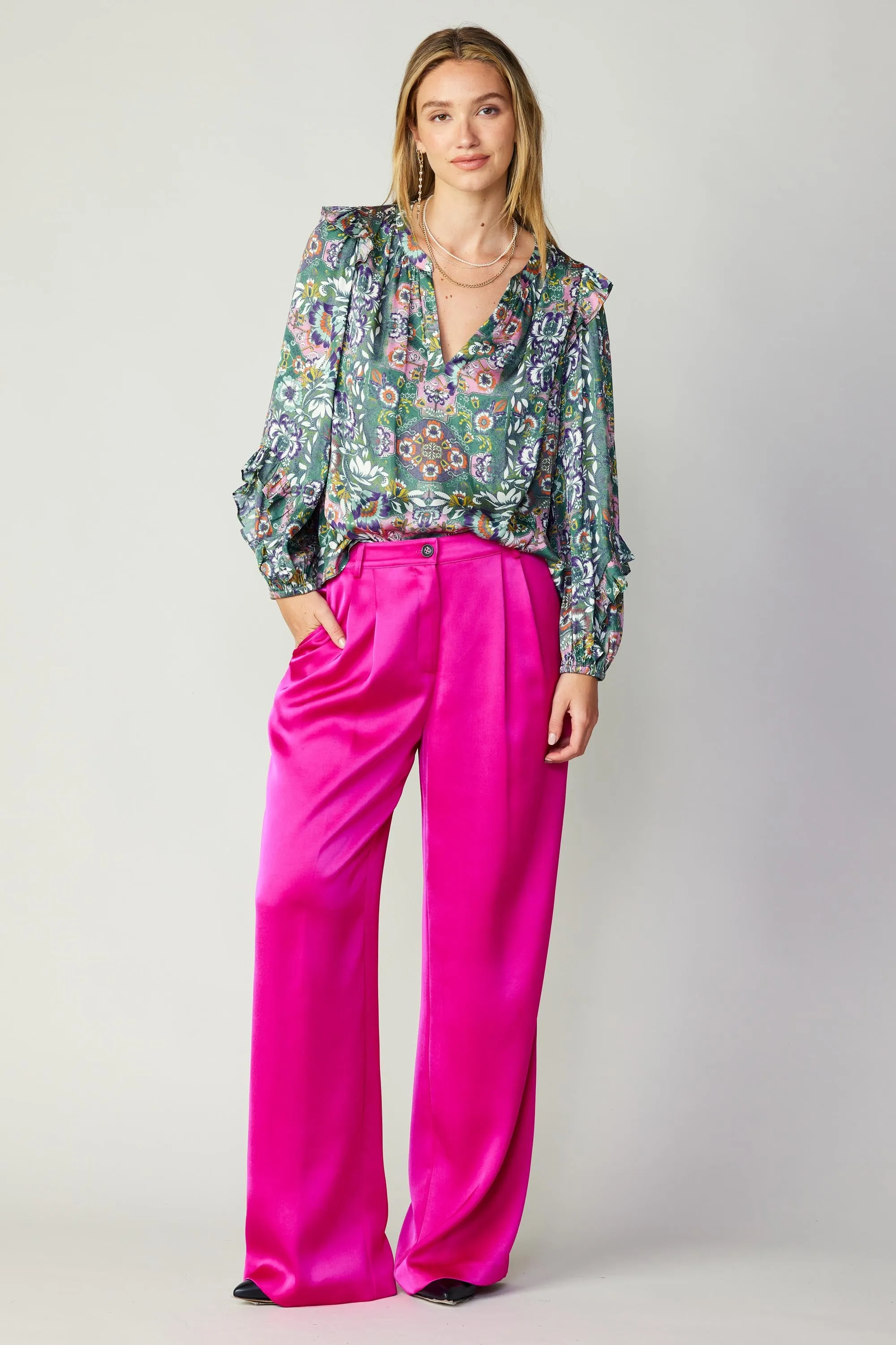 Ruffle Trim Blouse sold by Current Air product image thumbnail 3