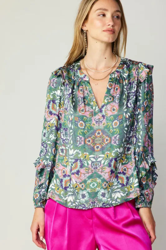 Ruffle Trim Blouse sold by Current Air