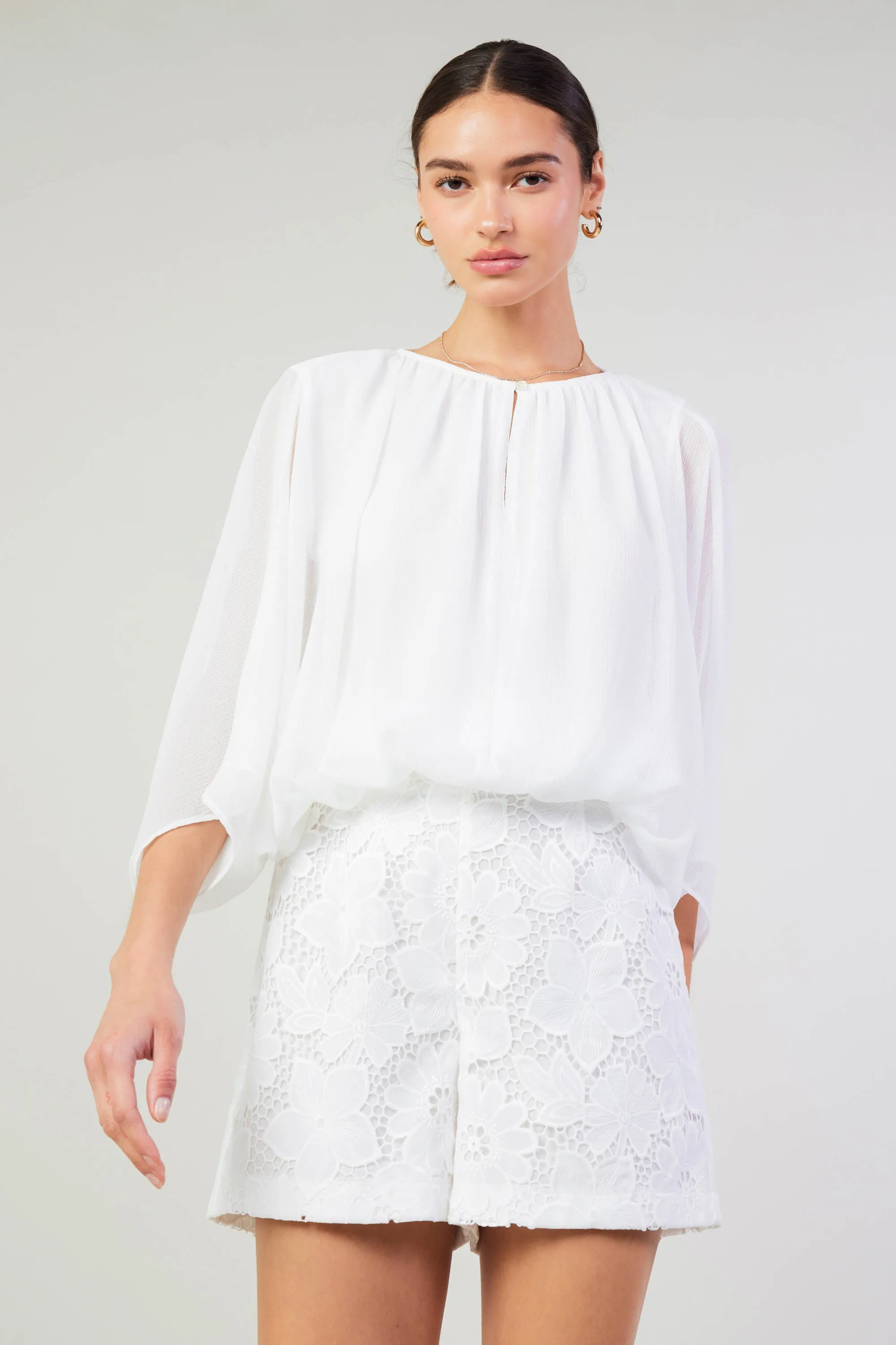 Alessia Dolman Sleeved Blouse sold by Current Air