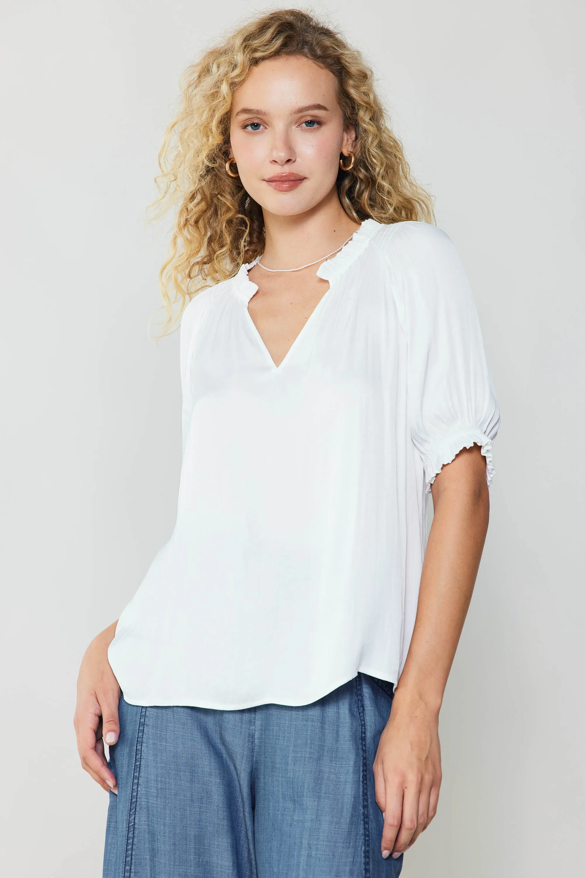Ruffled Cuff Blouse sold by Current Air