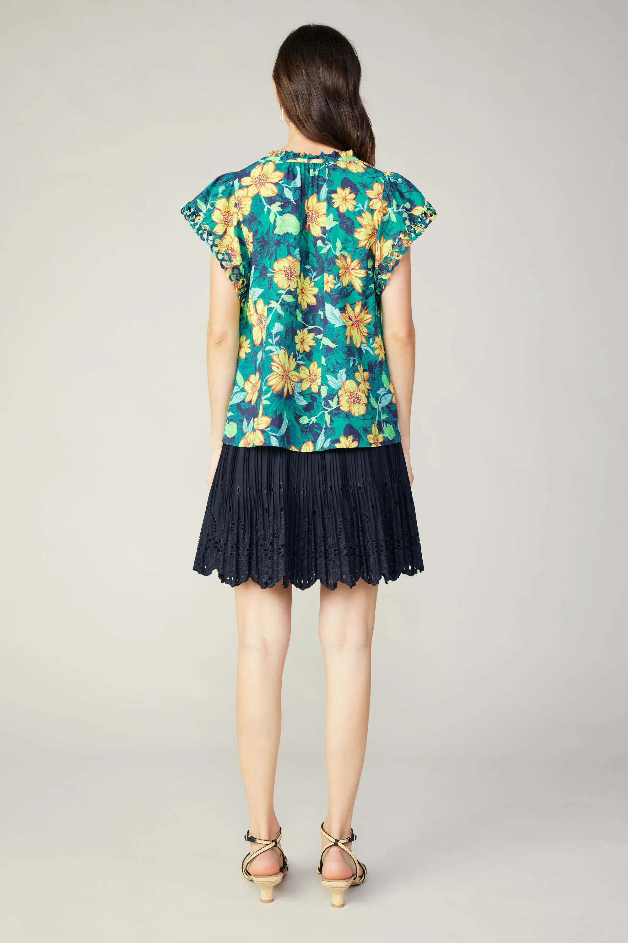 Botanical Print Eyelet Blouse sold by Current Air product image thumbnail 5