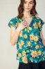 Botanical Print Eyelet Blouse sold by Current Air