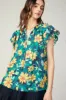 Botanical Print Eyelet Blouse sold by Current Air