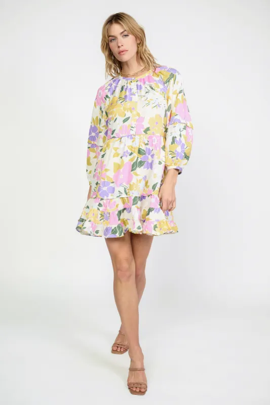 Vintage Floral Tiered Mini Dress sold by Current Air