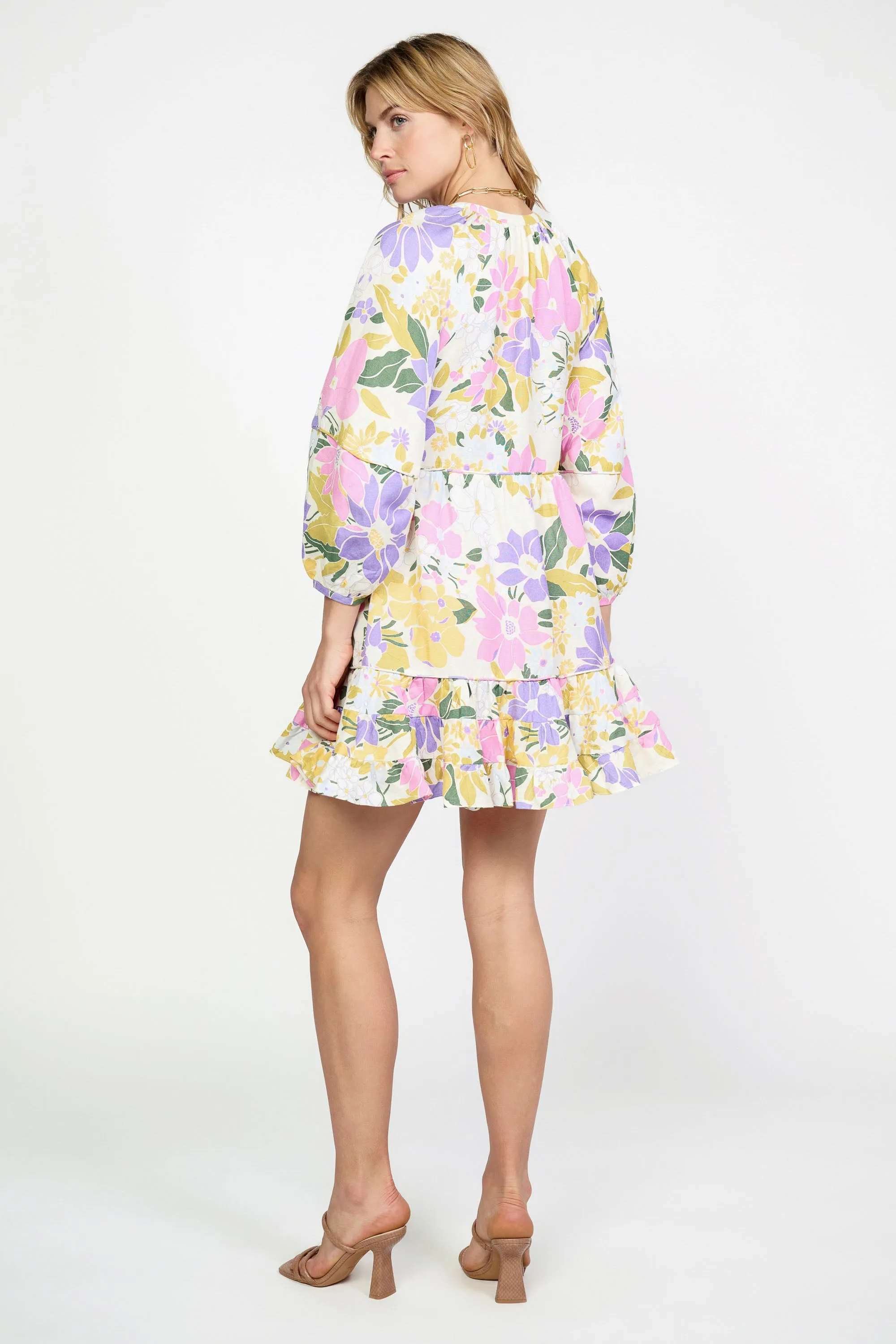 Vintage Floral Tiered Mini Dress sold by Current Air product image thumbnail 5