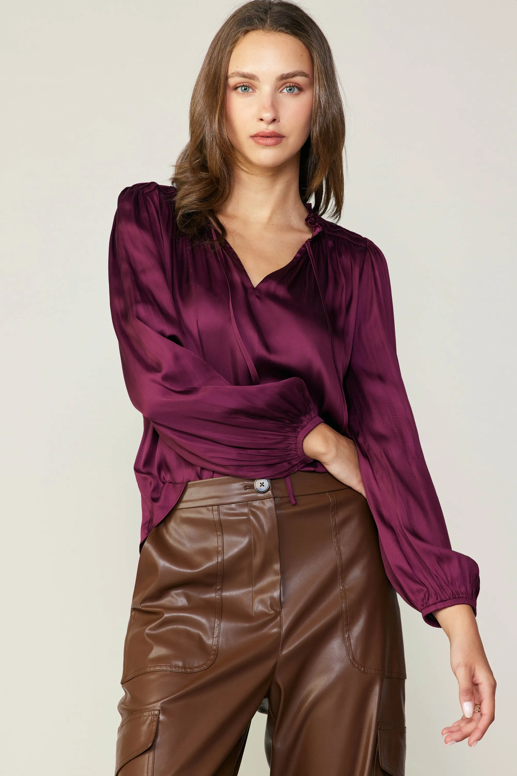 Smocked Yoke Blouse sold by Current Air product image thumbnail 3