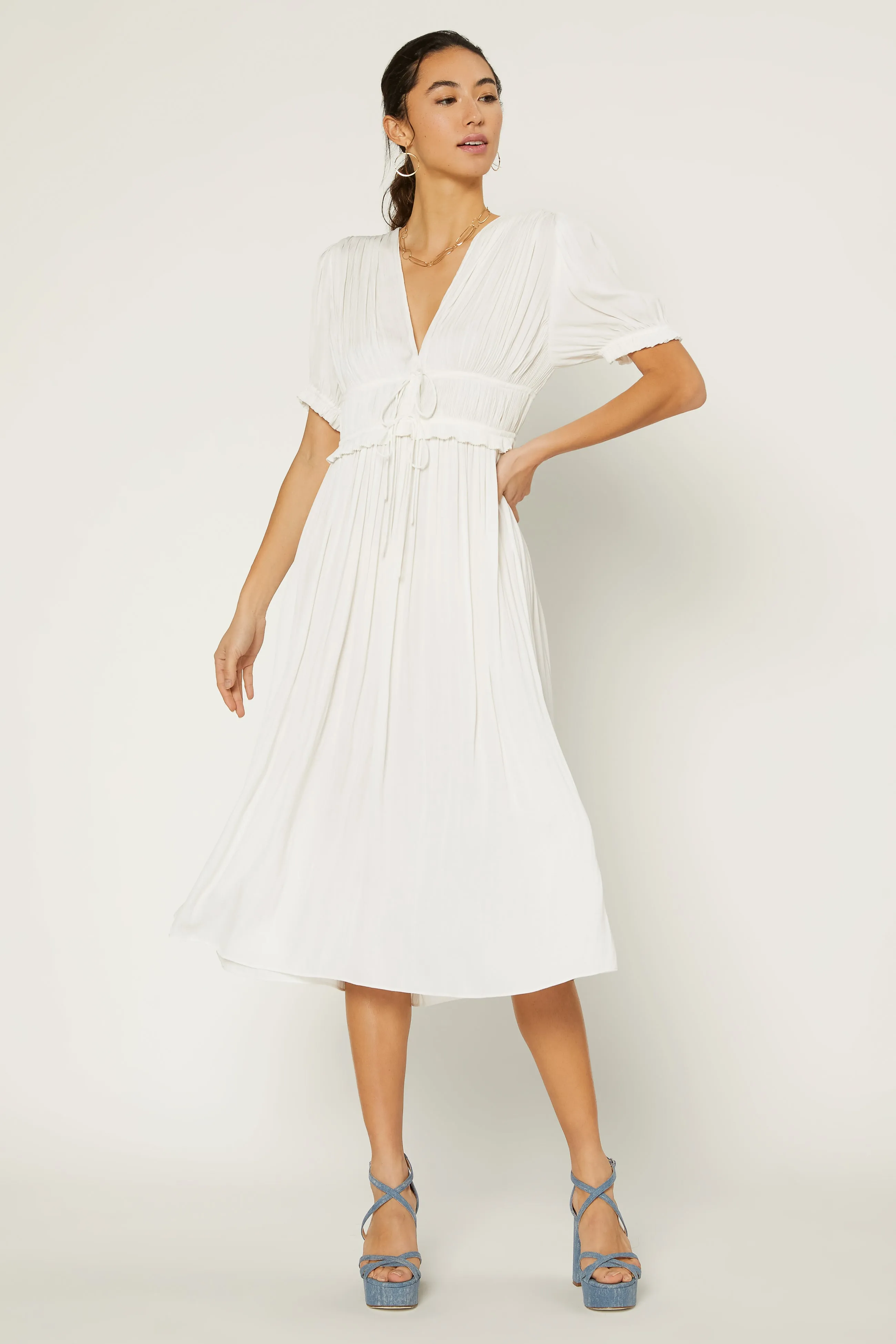 Amelia Pleated Maxi Dress sold by Current Air