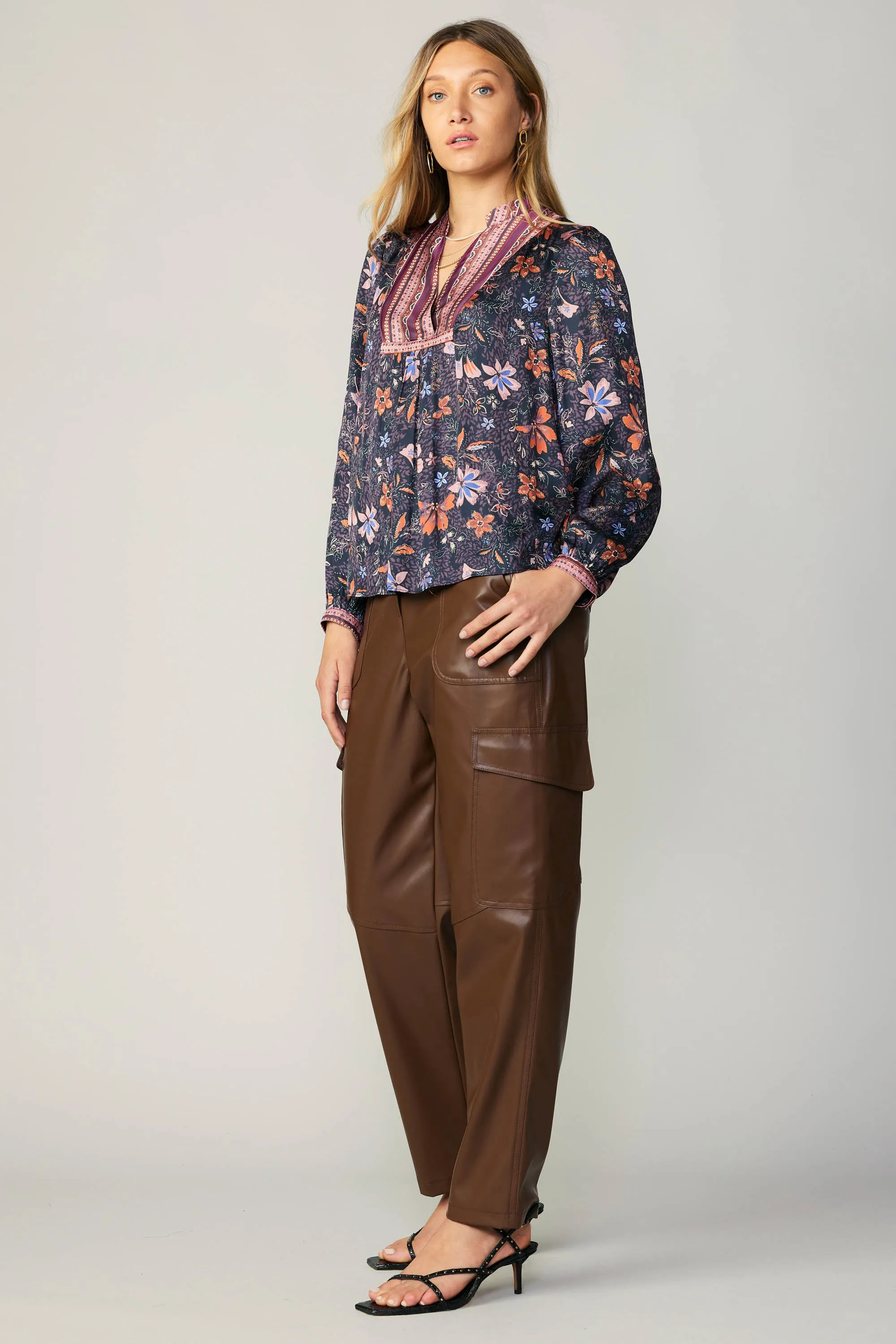 Contrast Stripe Floral Blouse sold by Current Air product image thumbnail 5
