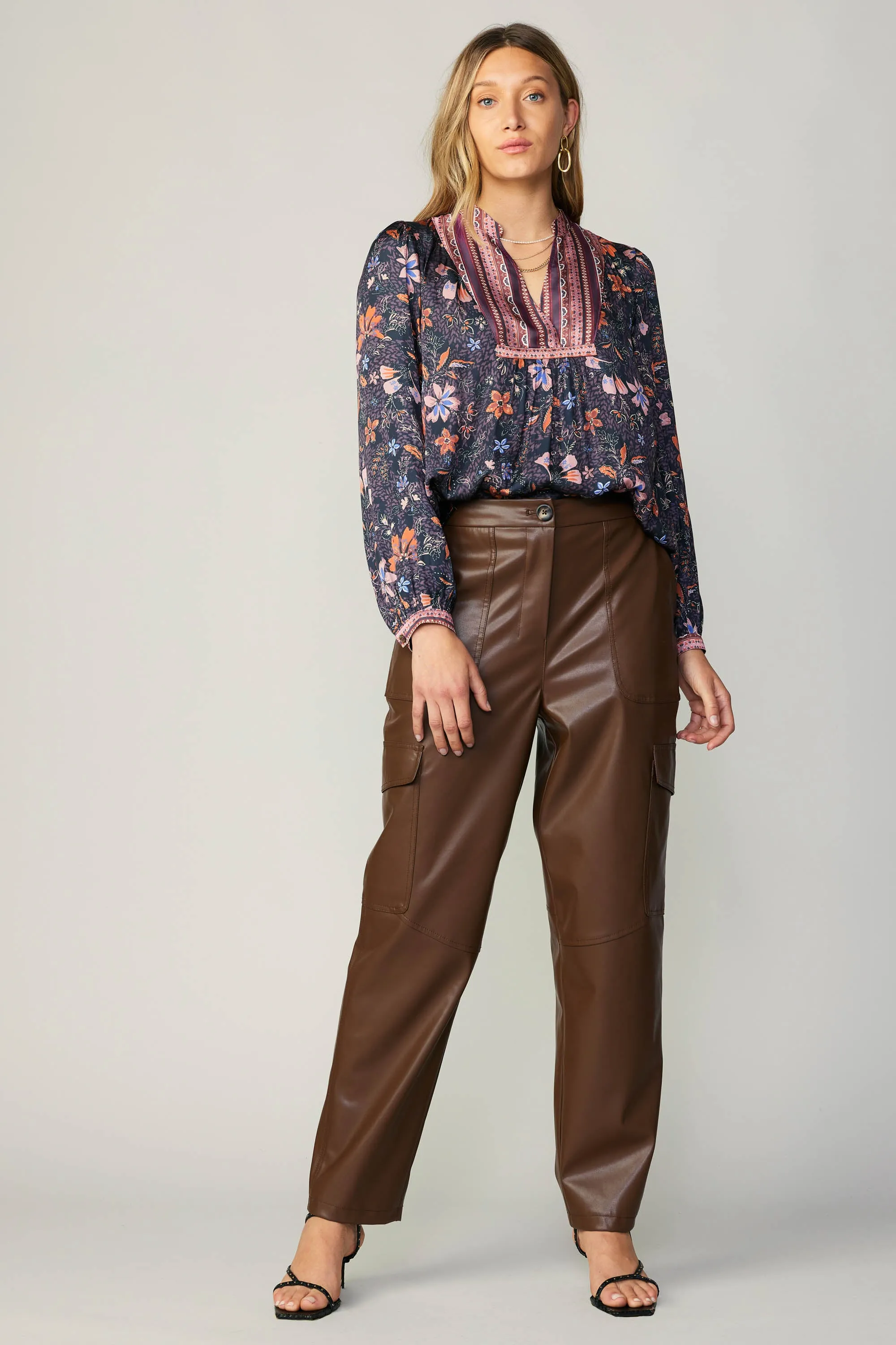 Contrast Stripe Floral Blouse sold by Current Air product image thumbnail 3