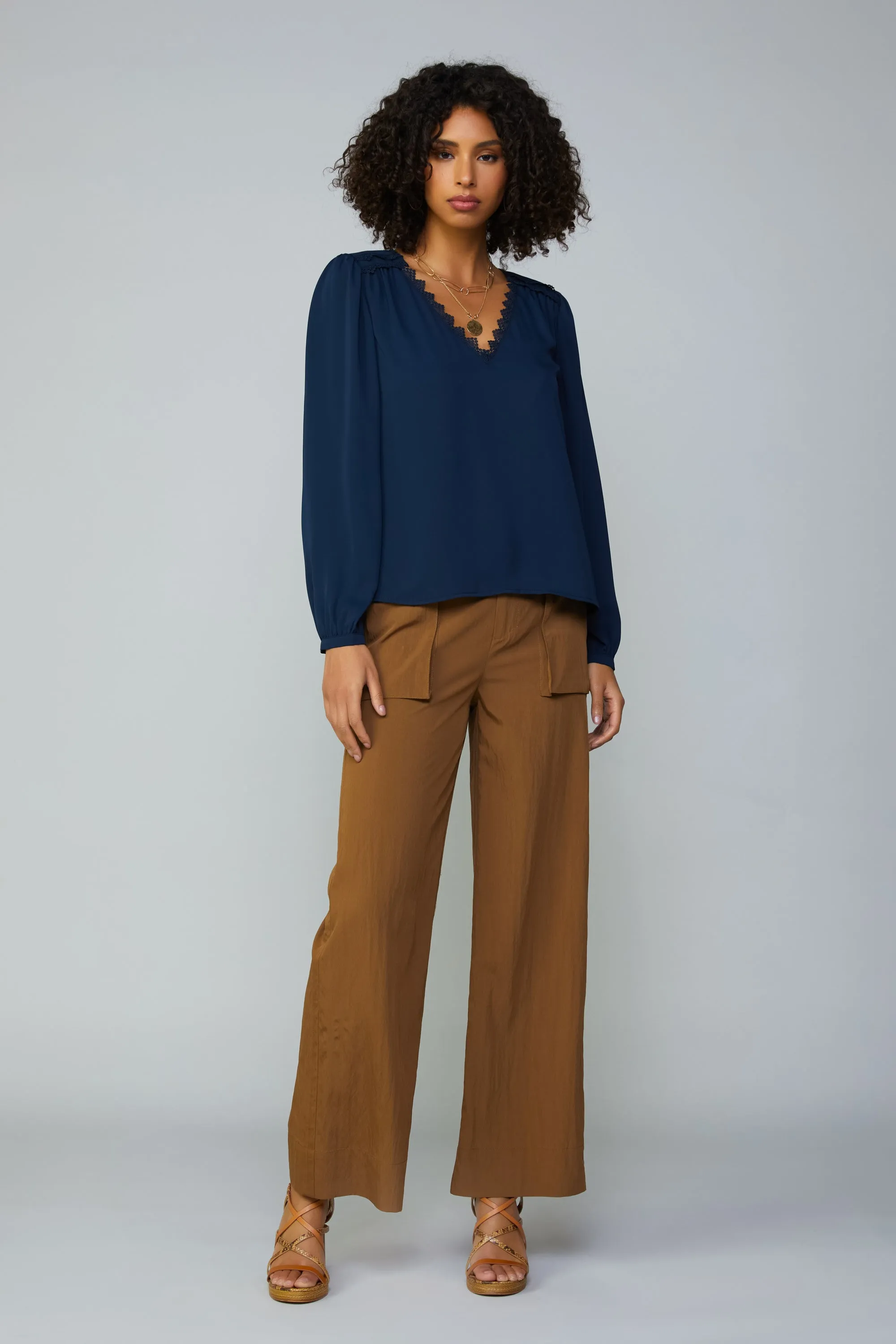 Lace Trim Blouse sold by Current Air product image thumbnail 2