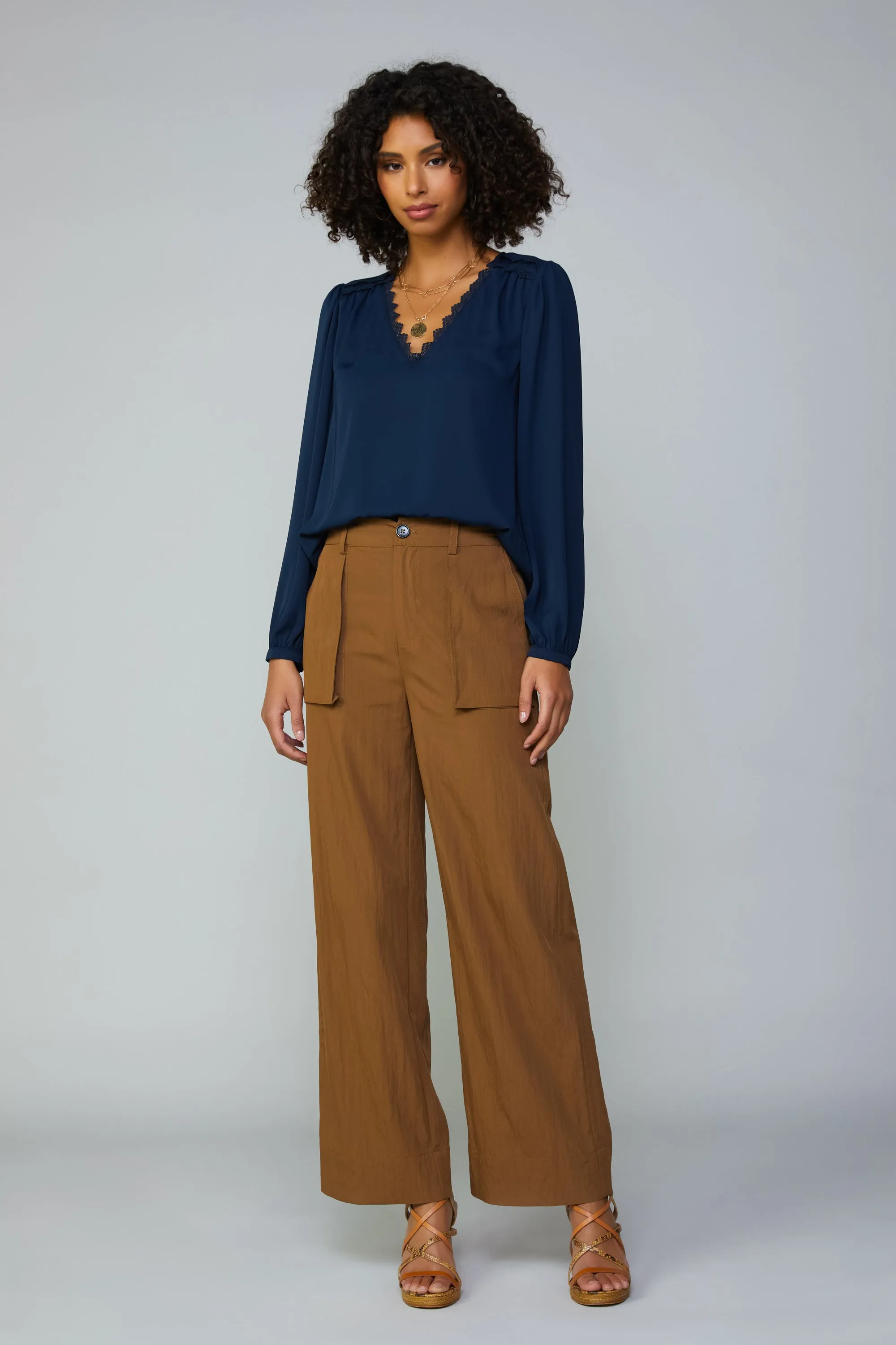 Lace Trim Blouse sold by Current Air product image thumbnail 5