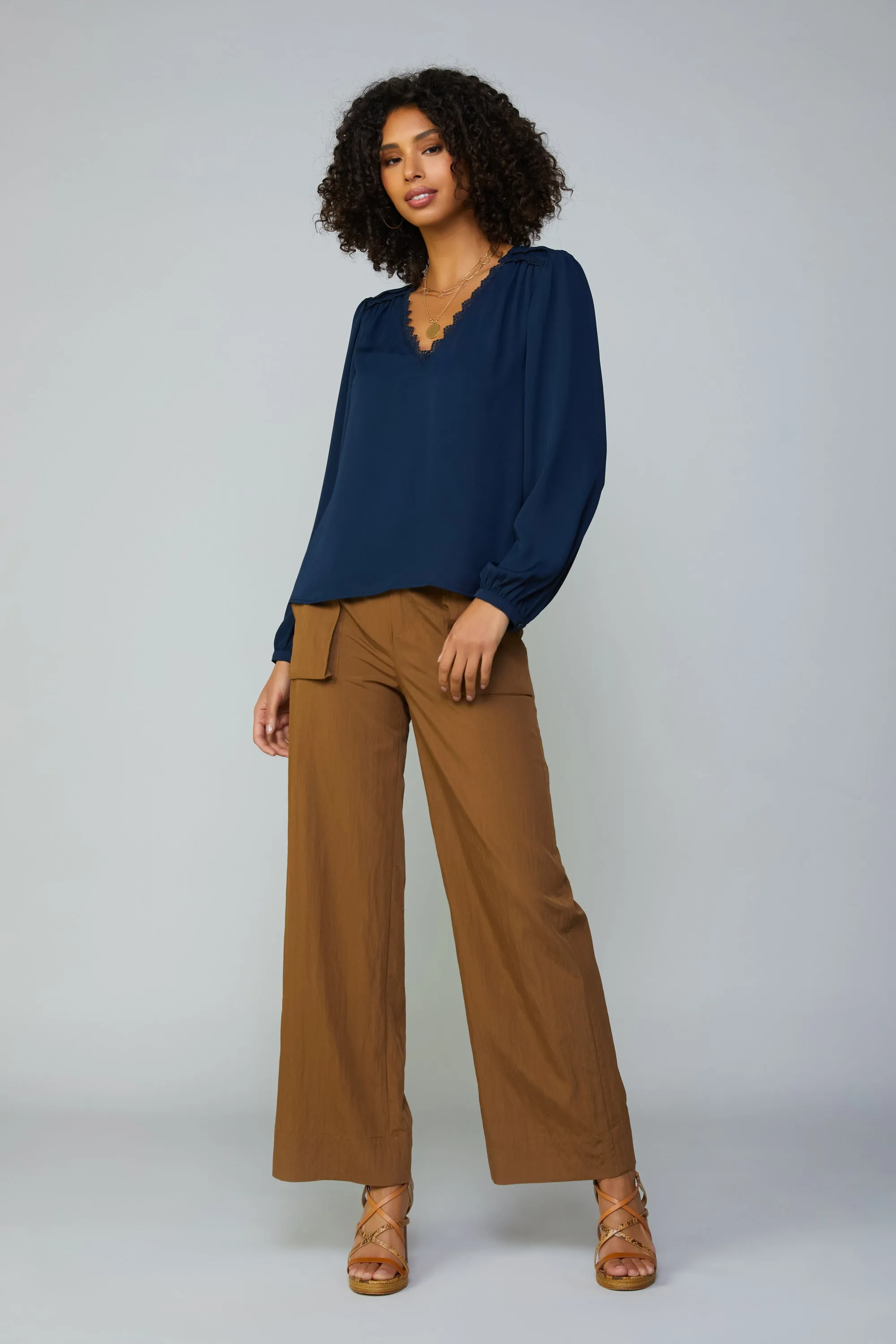 Lace Trim Blouse sold by Current Air product image thumbnail 3