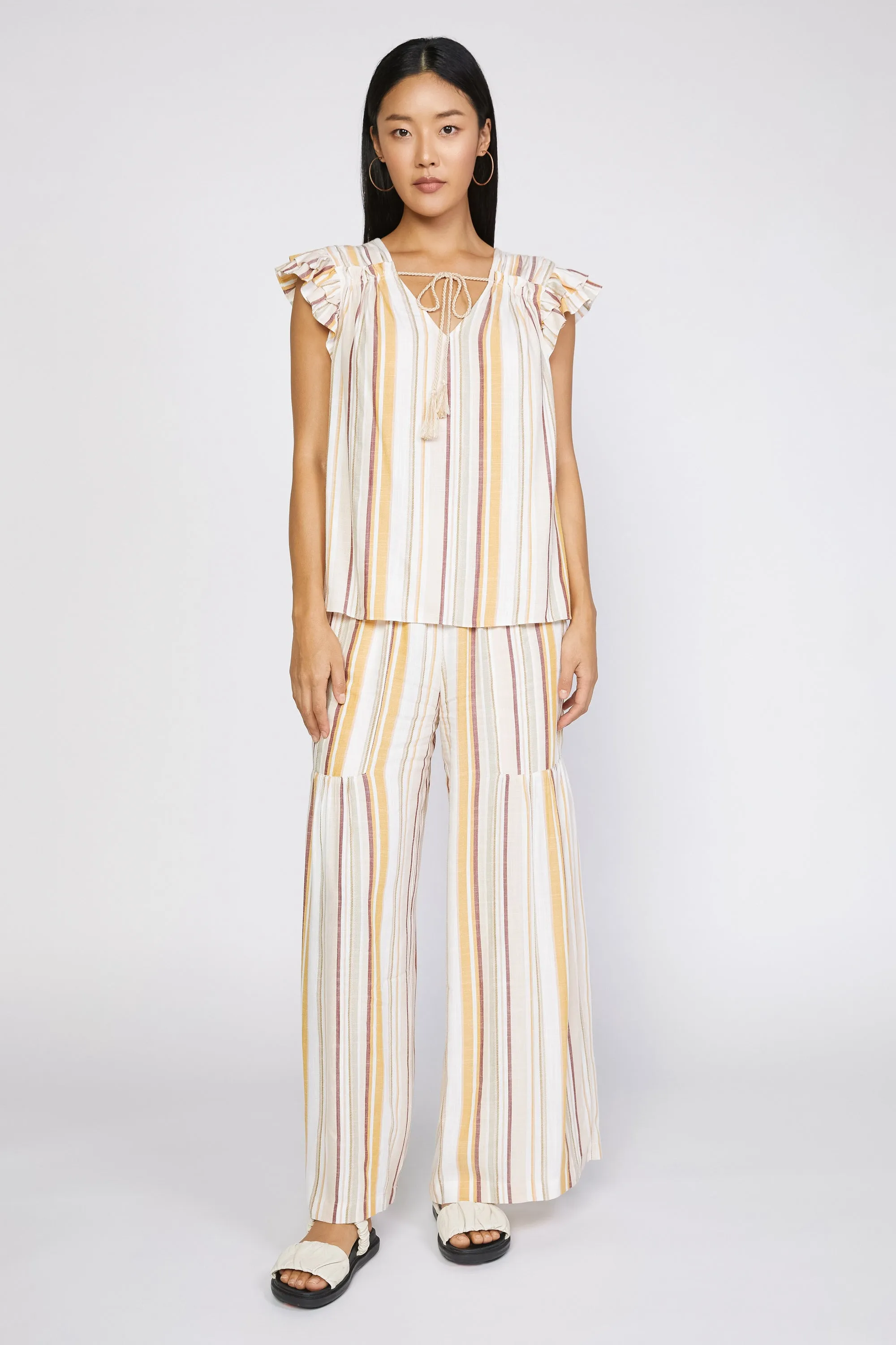 Striped Flutter Sleeve Top sold by Current Air product image thumbnail 3