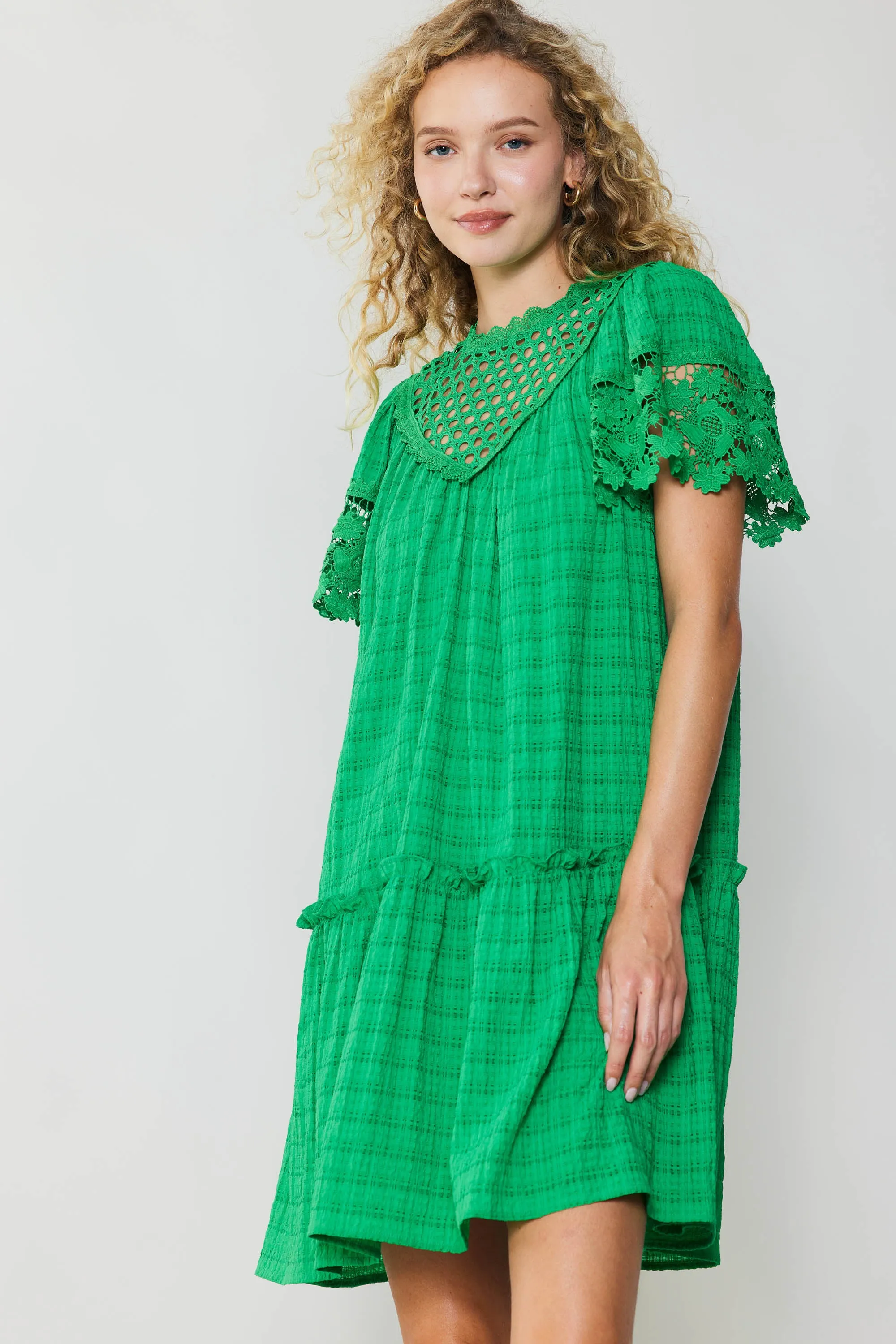 Lace Sleeve Mini Dress sold by Current Air