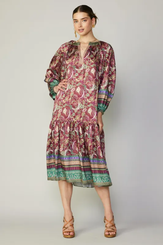 Paisley Border Print Midi Dress sold by Current Air