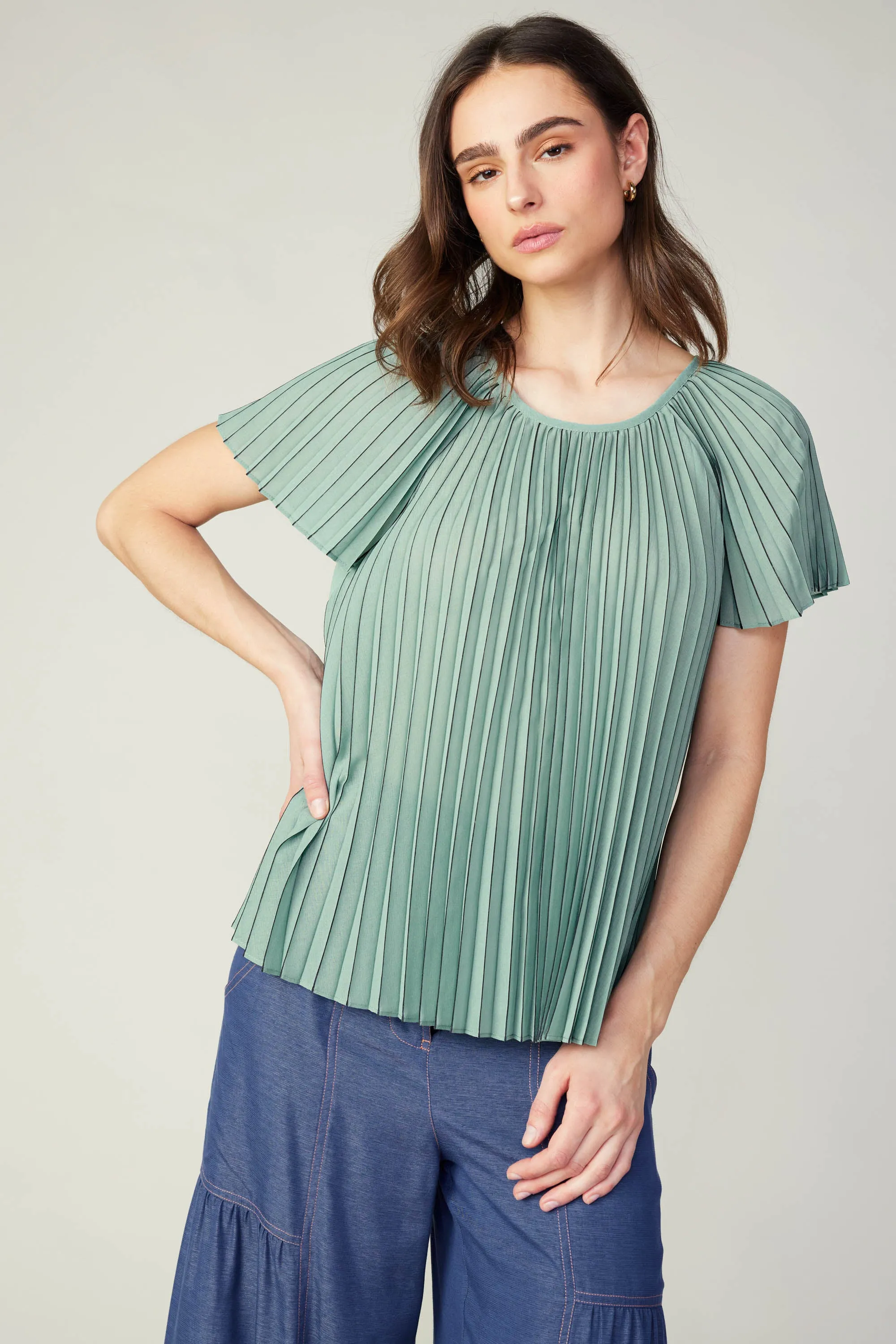 Striped Pleated Top sold by Current Air product image thumbnail 3