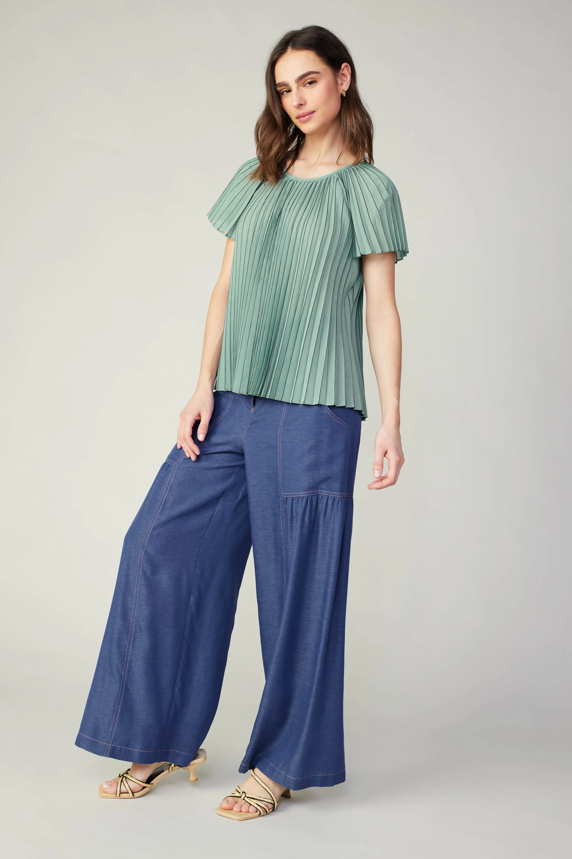 Striped Pleated Top sold by Current Air product image thumbnail 4