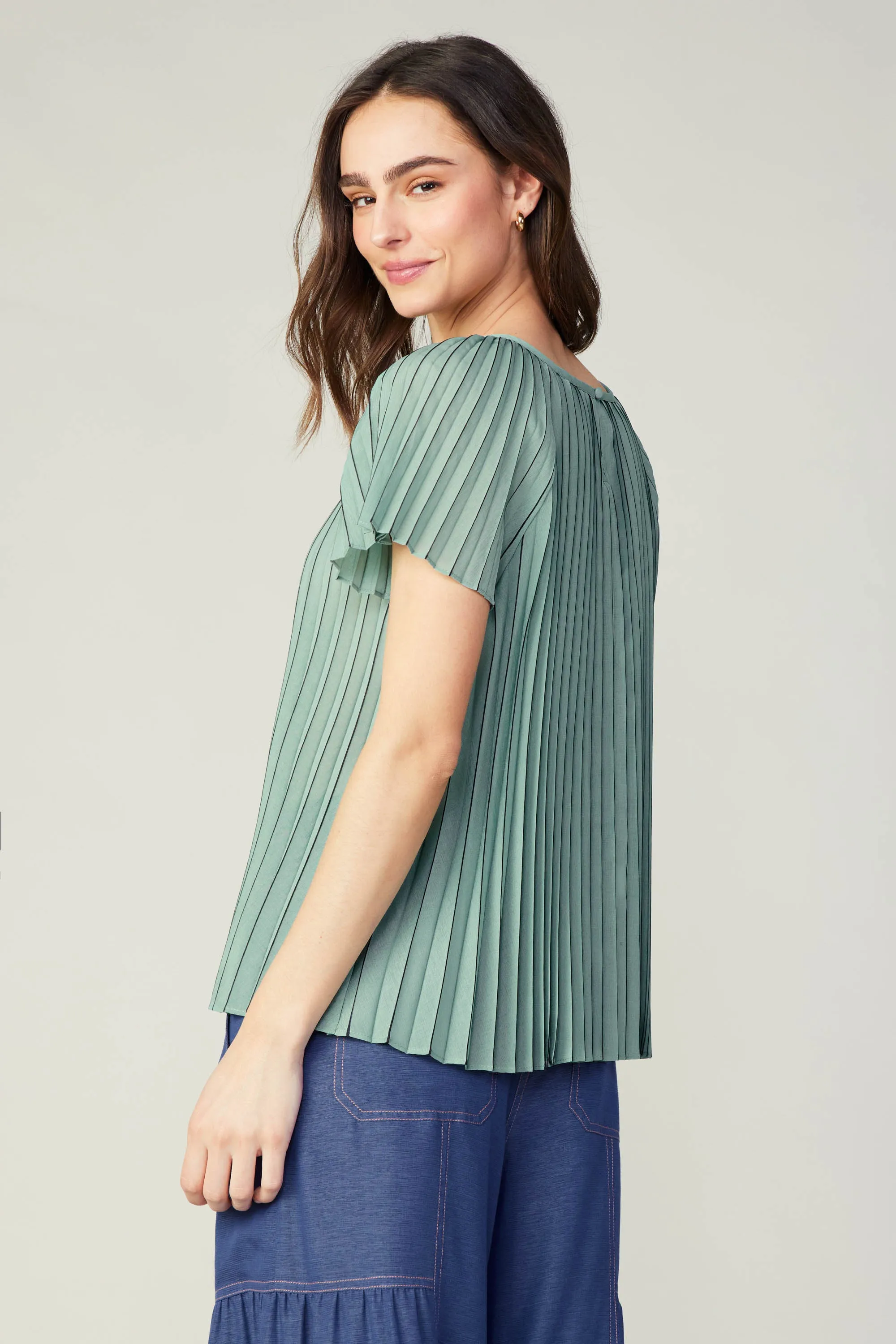Striped Pleated Top sold by Current Air product image thumbnail 2