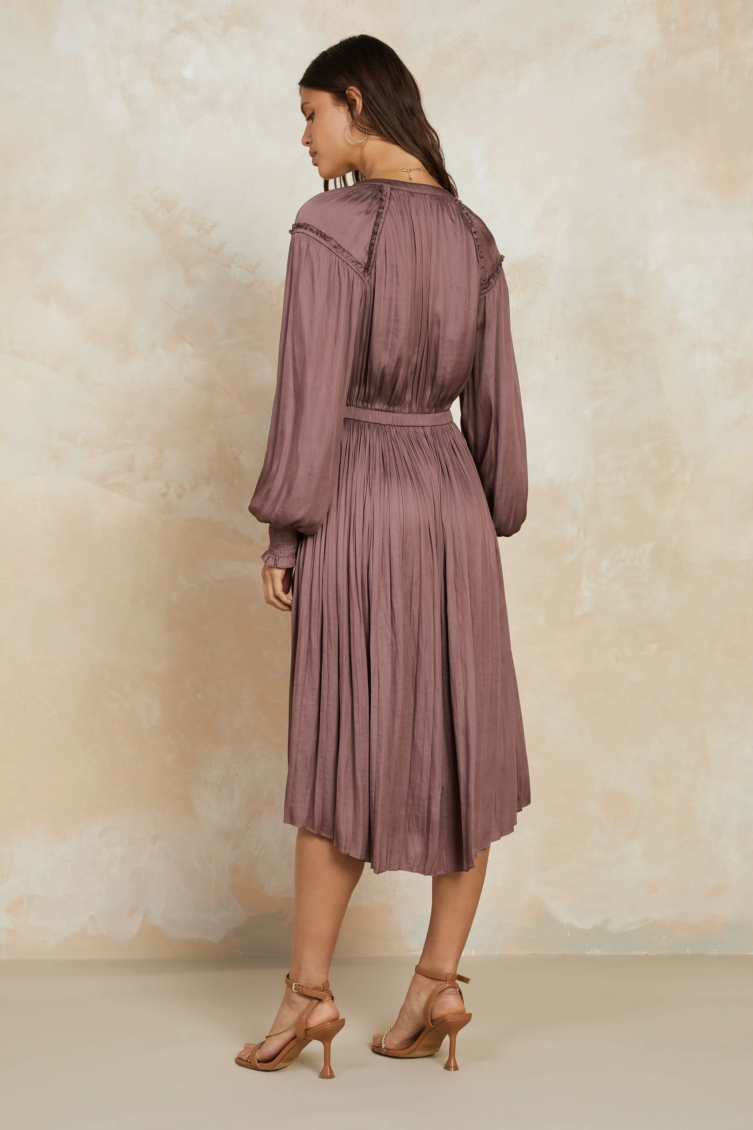 Smocked Cuff Midi Dress sold by Current Air product image thumbnail 3