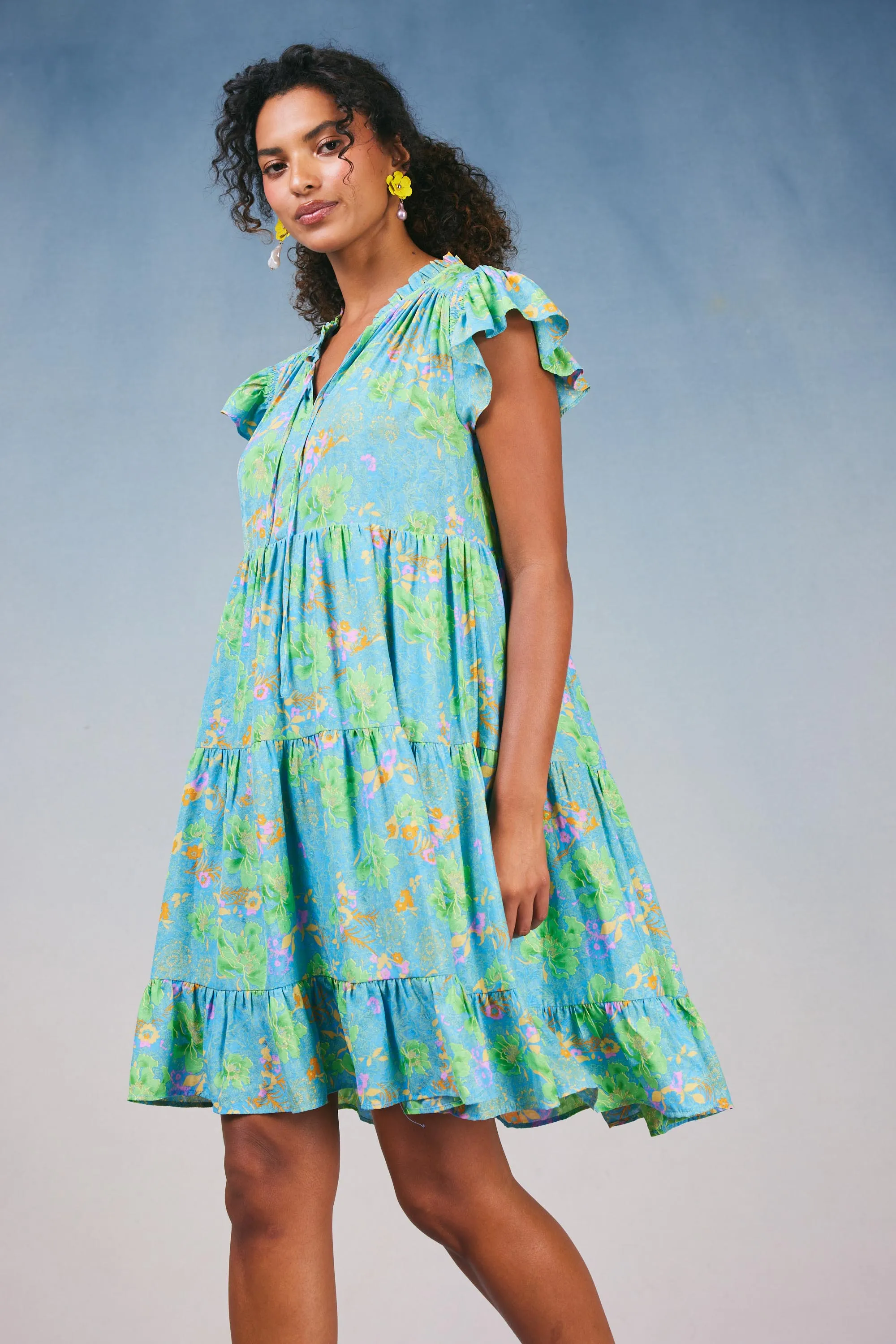 Floral Print Tiered Mini Dress sold by Current Air