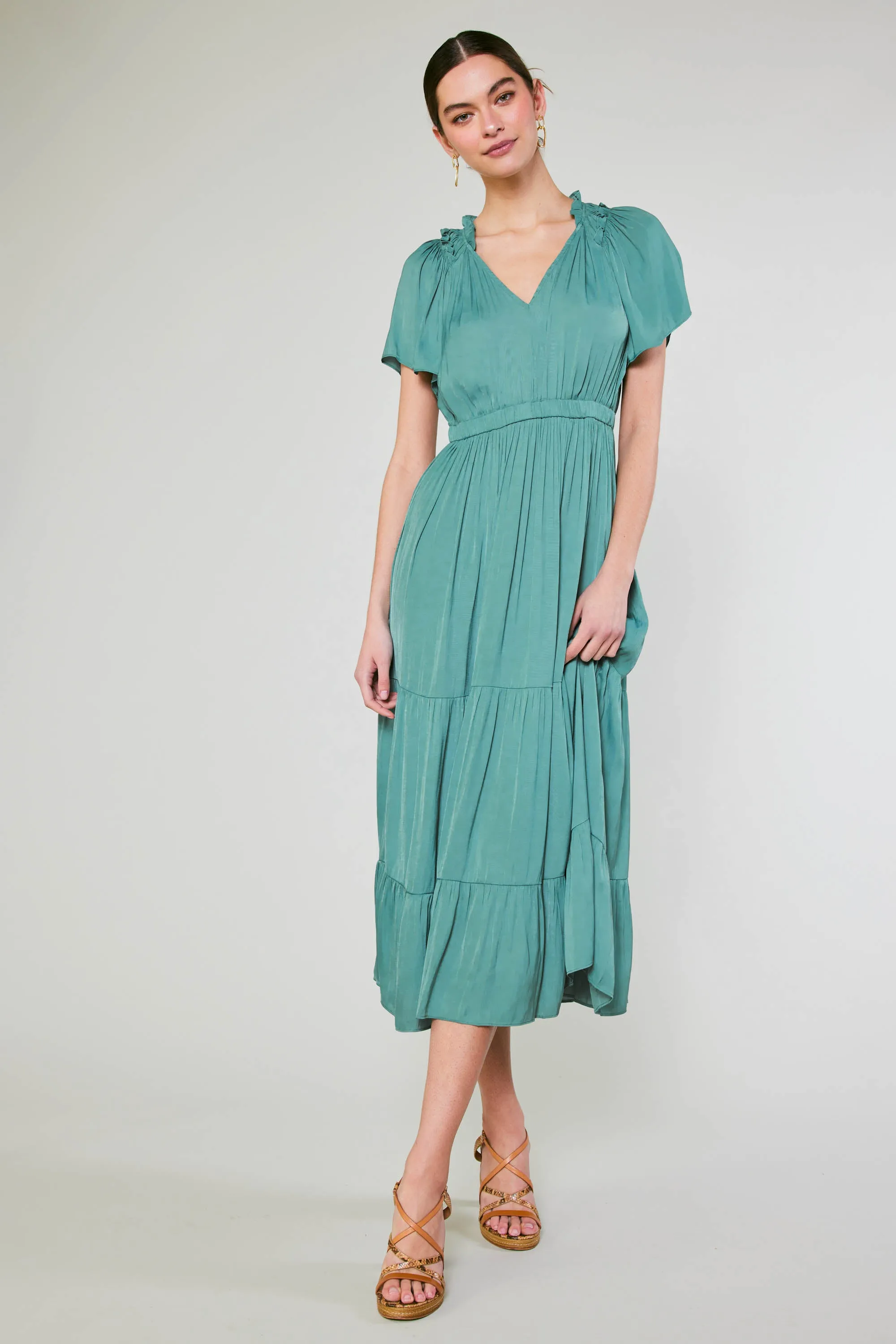 Ruffled Collar Maxi Dress sold by Current Air