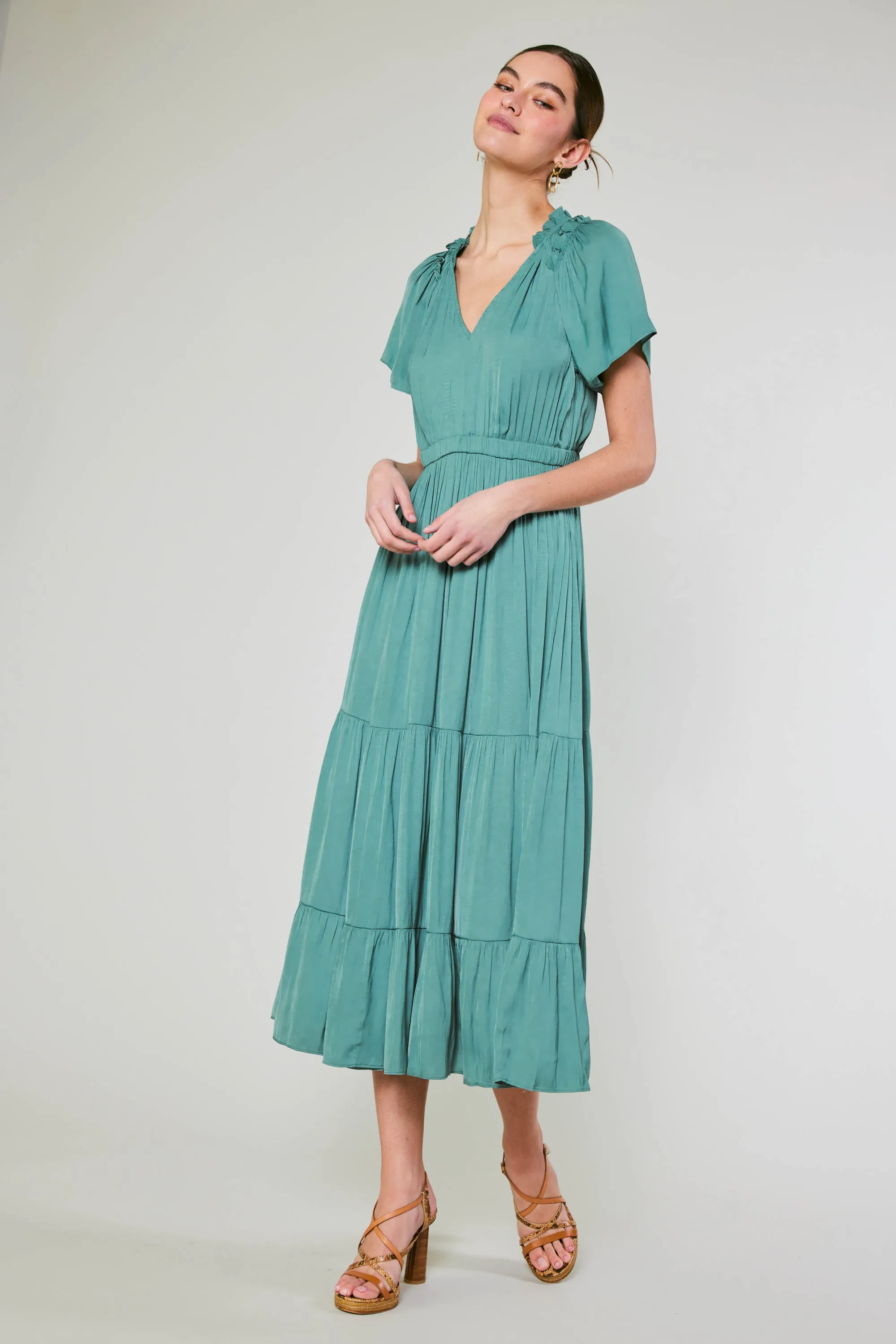 Ruffled Collar Maxi Dress sold by Current Air product image thumbnail 3