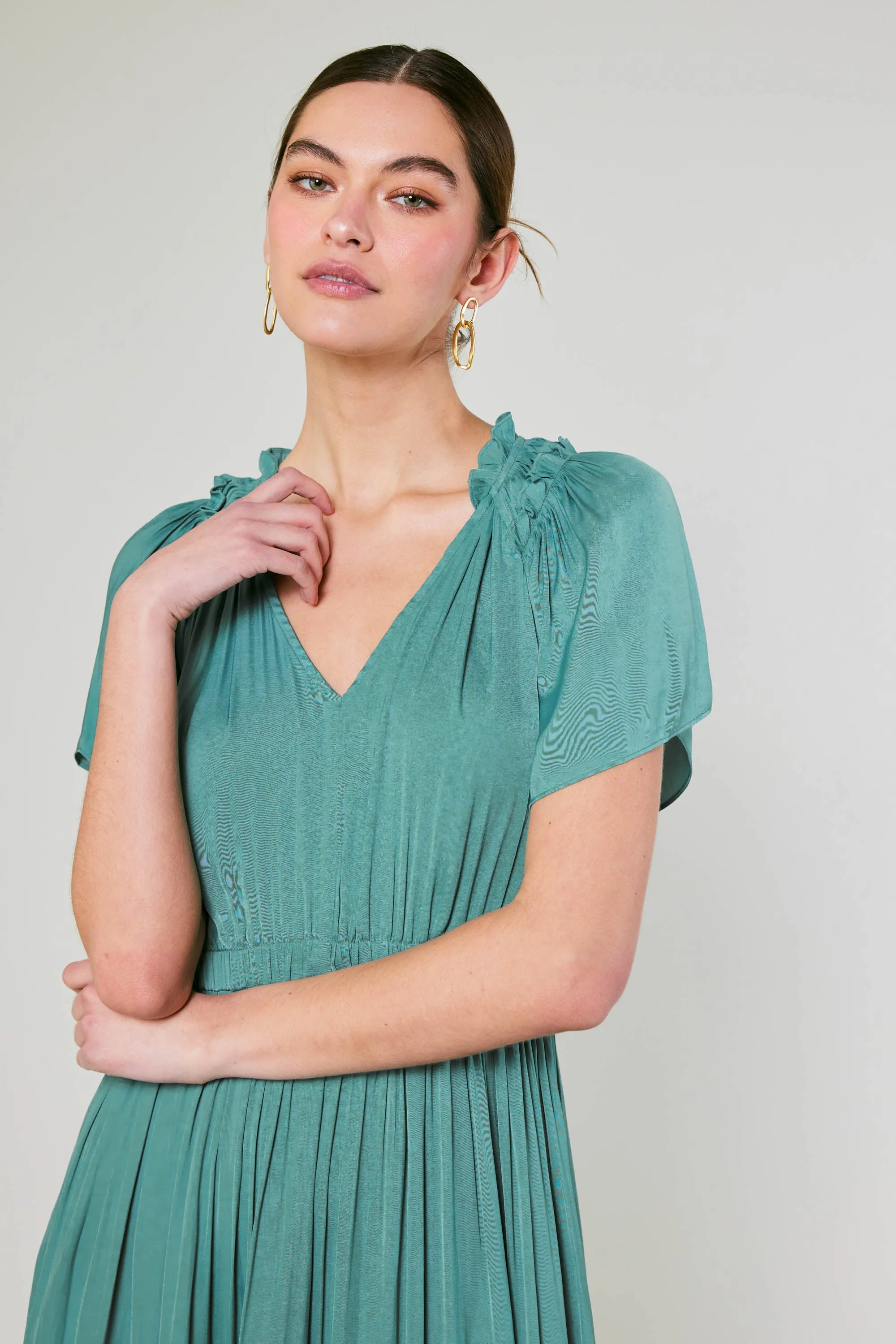 Ruffled Collar Maxi Dress sold by Current Air product image thumbnail 5