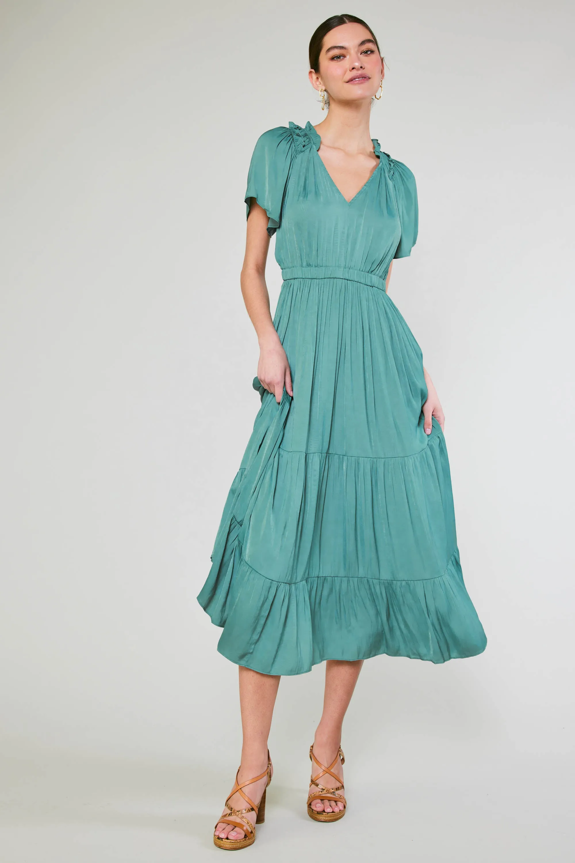 Ruffled Collar Maxi Dress sold by Current Air product image thumbnail 2