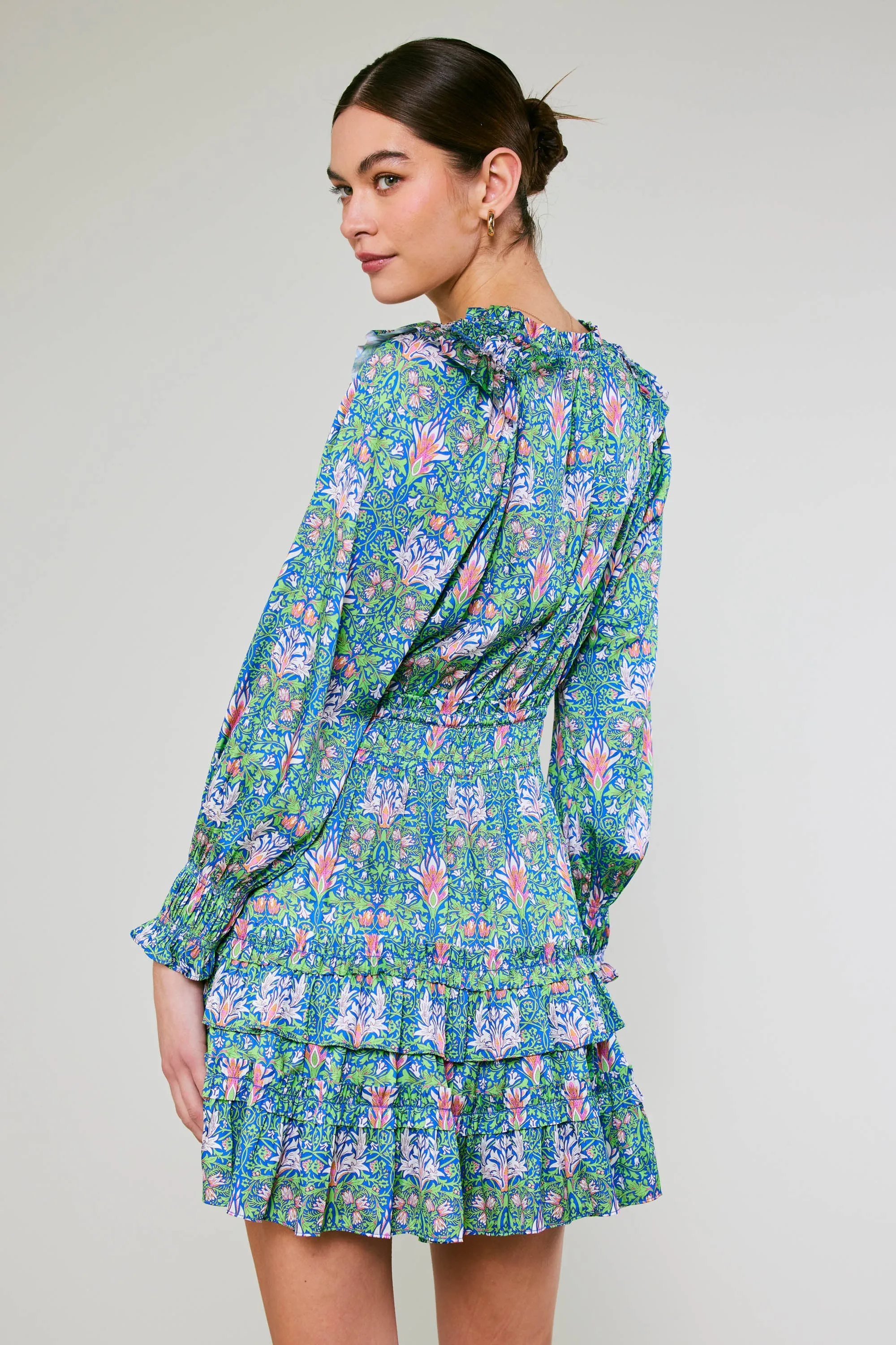 Ruffled Surplice Floral Mini Dress sold by Current Air product image thumbnail 3