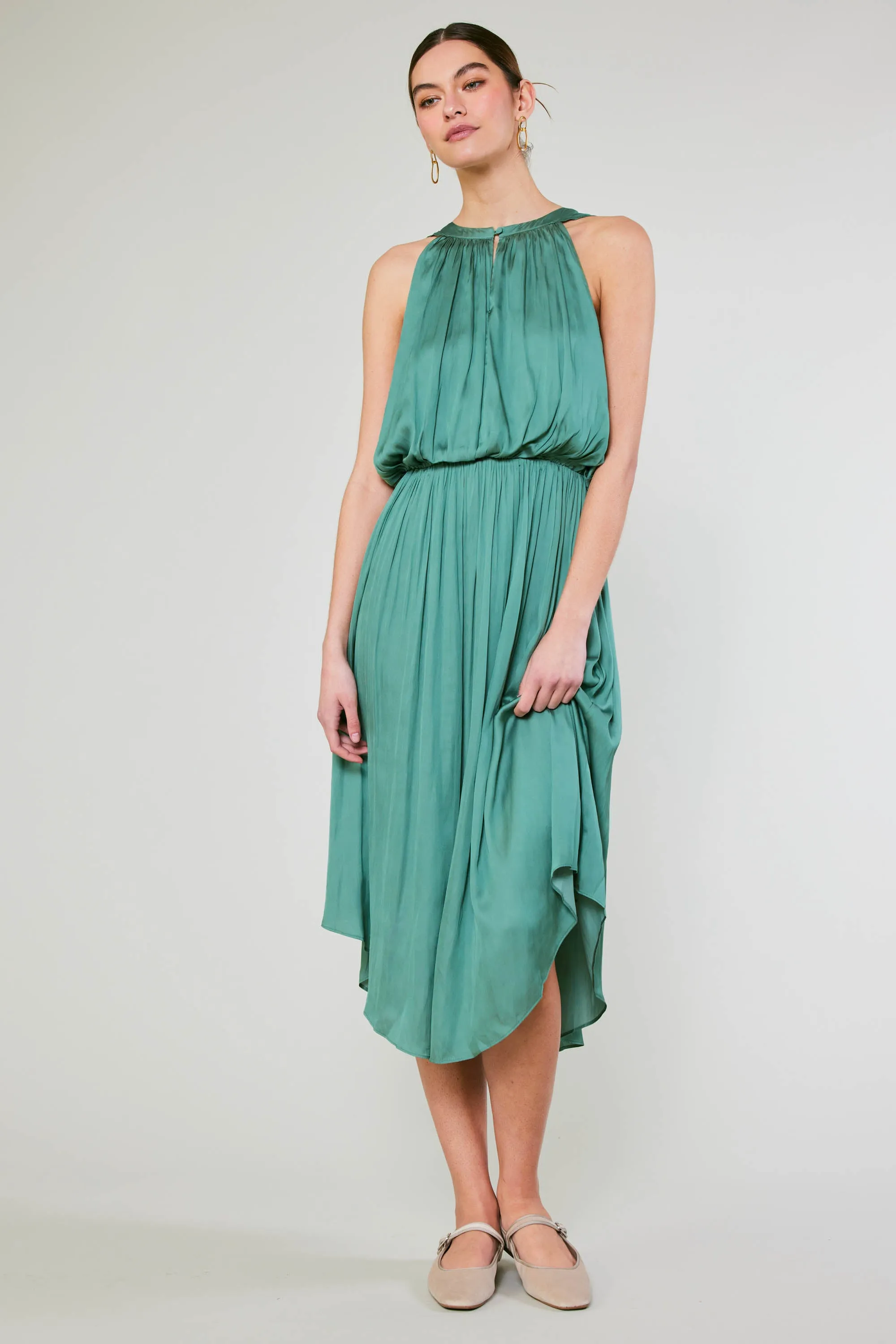 Draping Sleeveless Midi Dress sold by Current Air