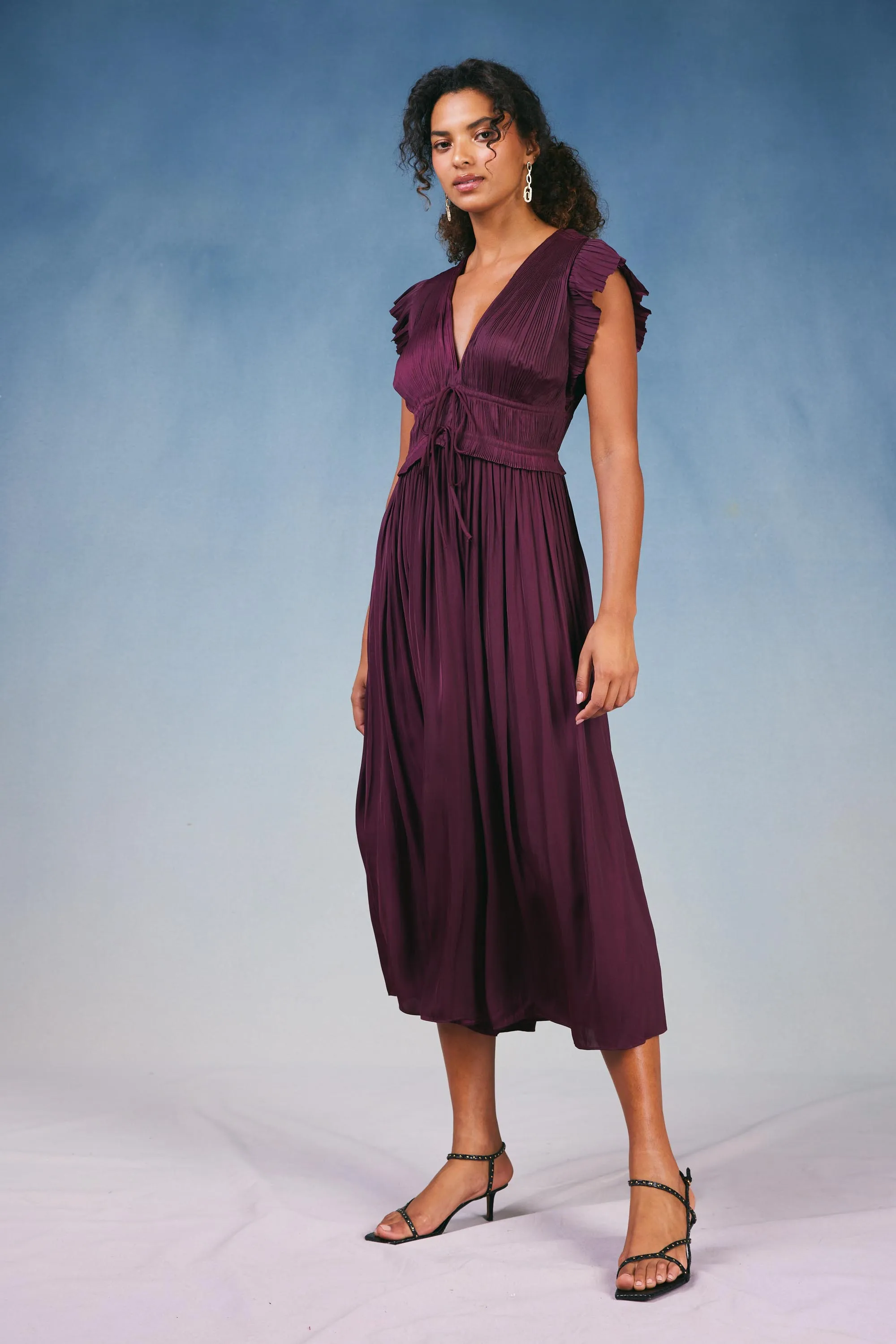 Mara Pleated Maxi Dress sold by Current Air