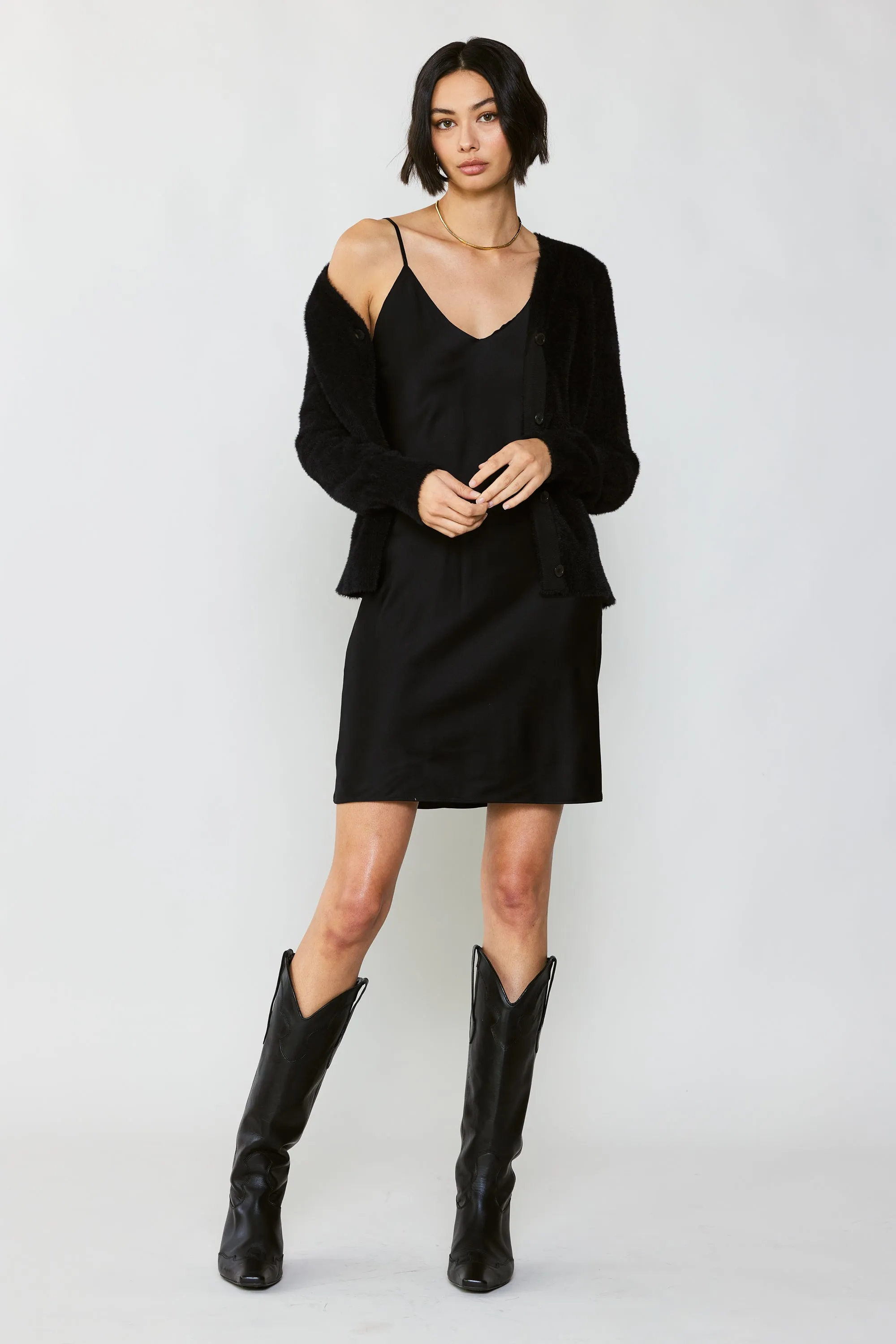 Luna Silk Slip Mini Dress sold by Current Air product image thumbnail 4