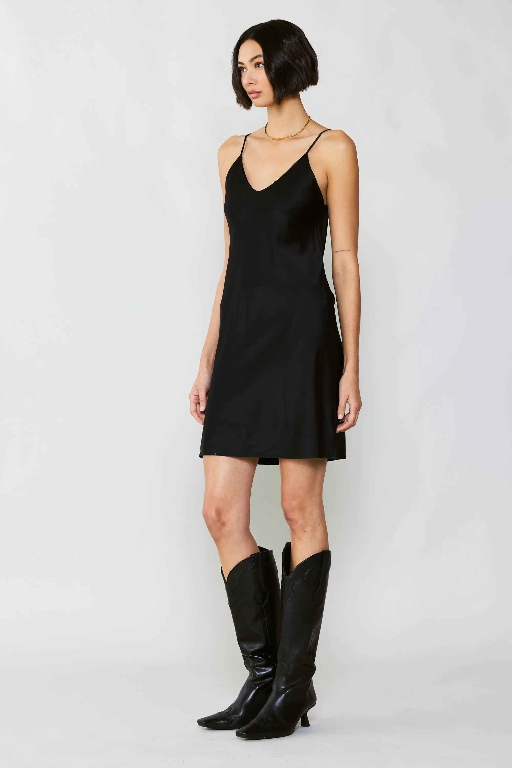 Luna Silk Slip Mini Dress sold by Current Air product image thumbnail 3