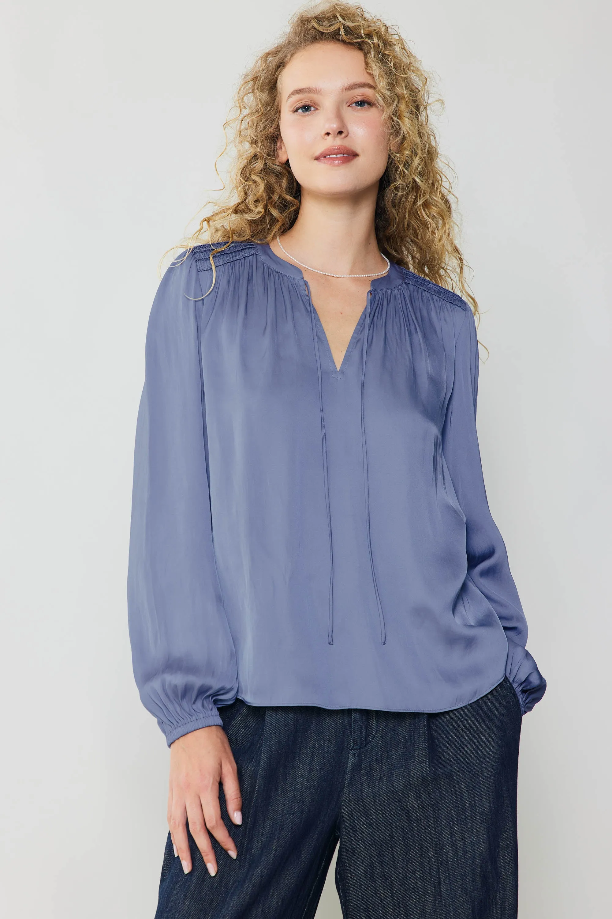 Shirred Yoke Blouse sold by Current Air product image thumbnail 2