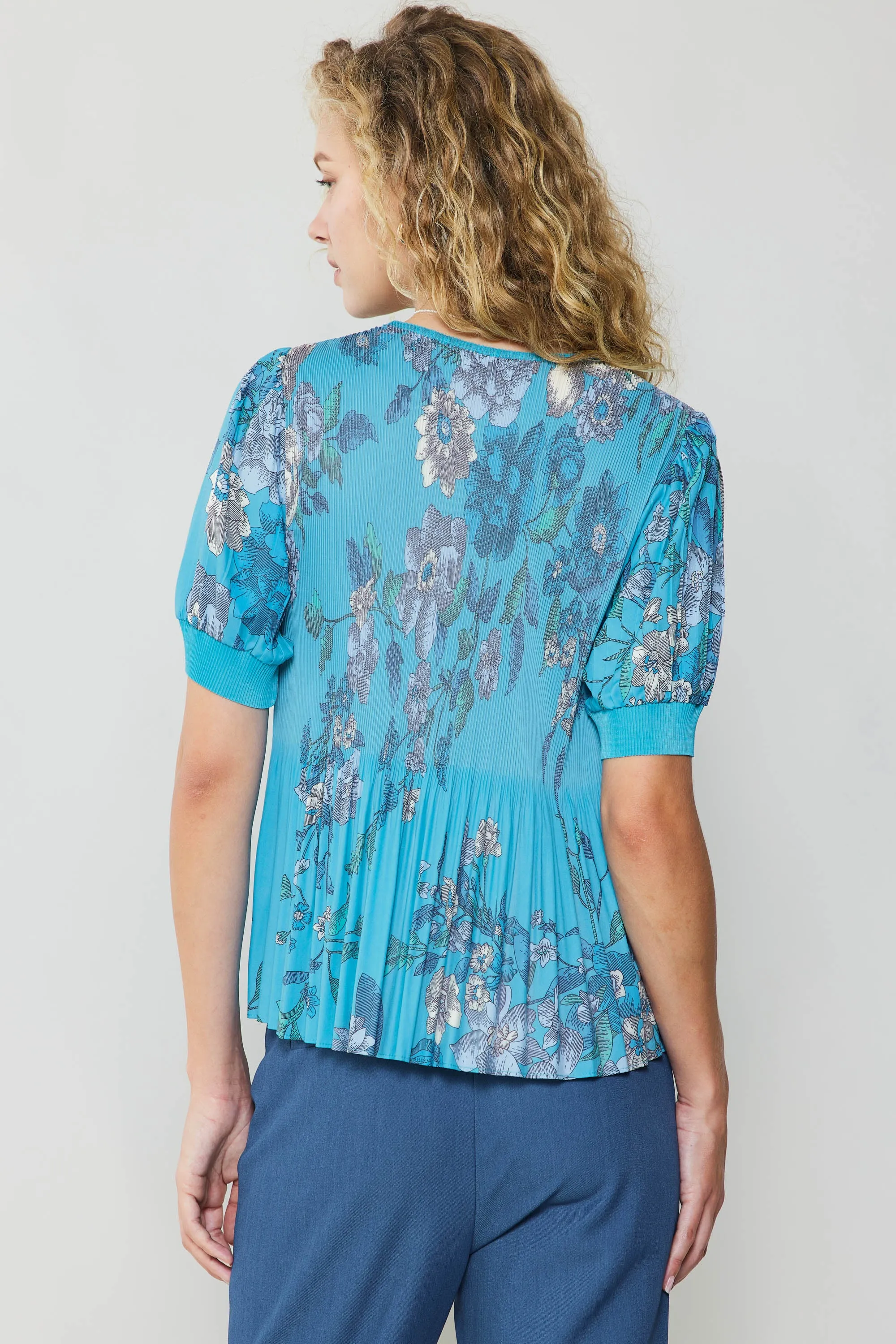 Pleated Botanical Top sold by Current Air product image thumbnail 3