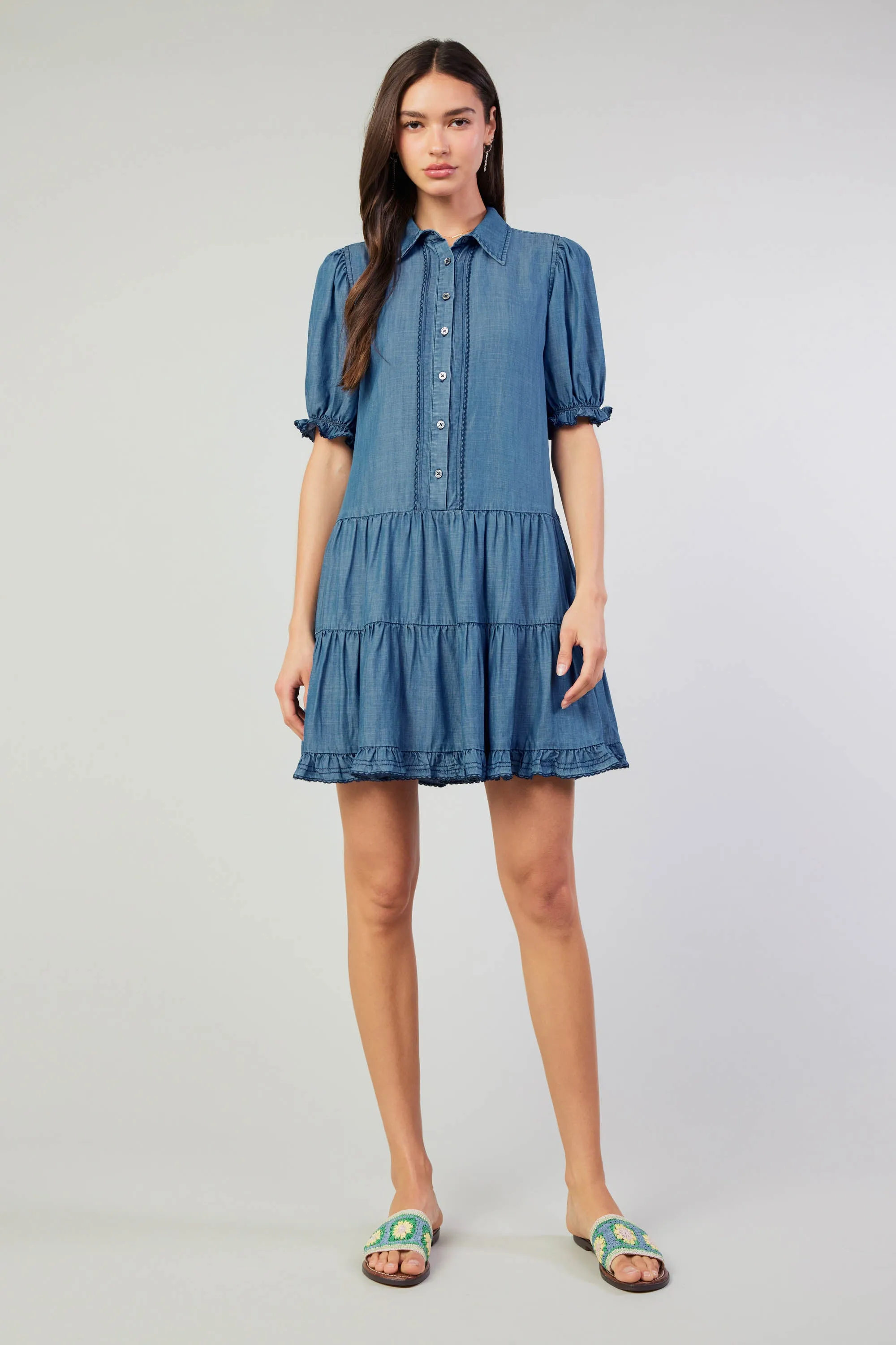 Scallop Edged Shirt Dress sold by Current Air product image thumbnail 2