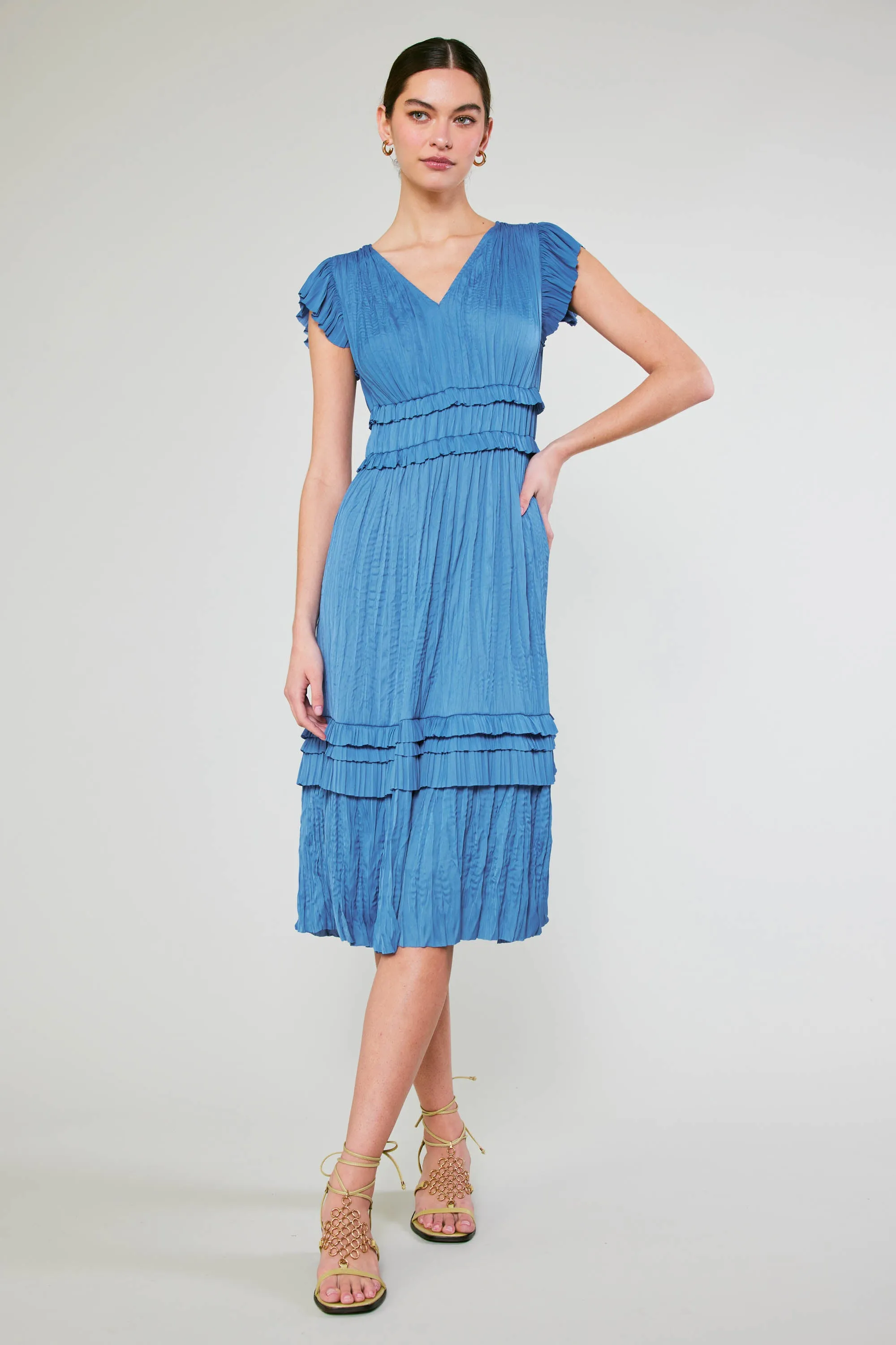 Sereia Pleated Midi Dress sold by Current Air