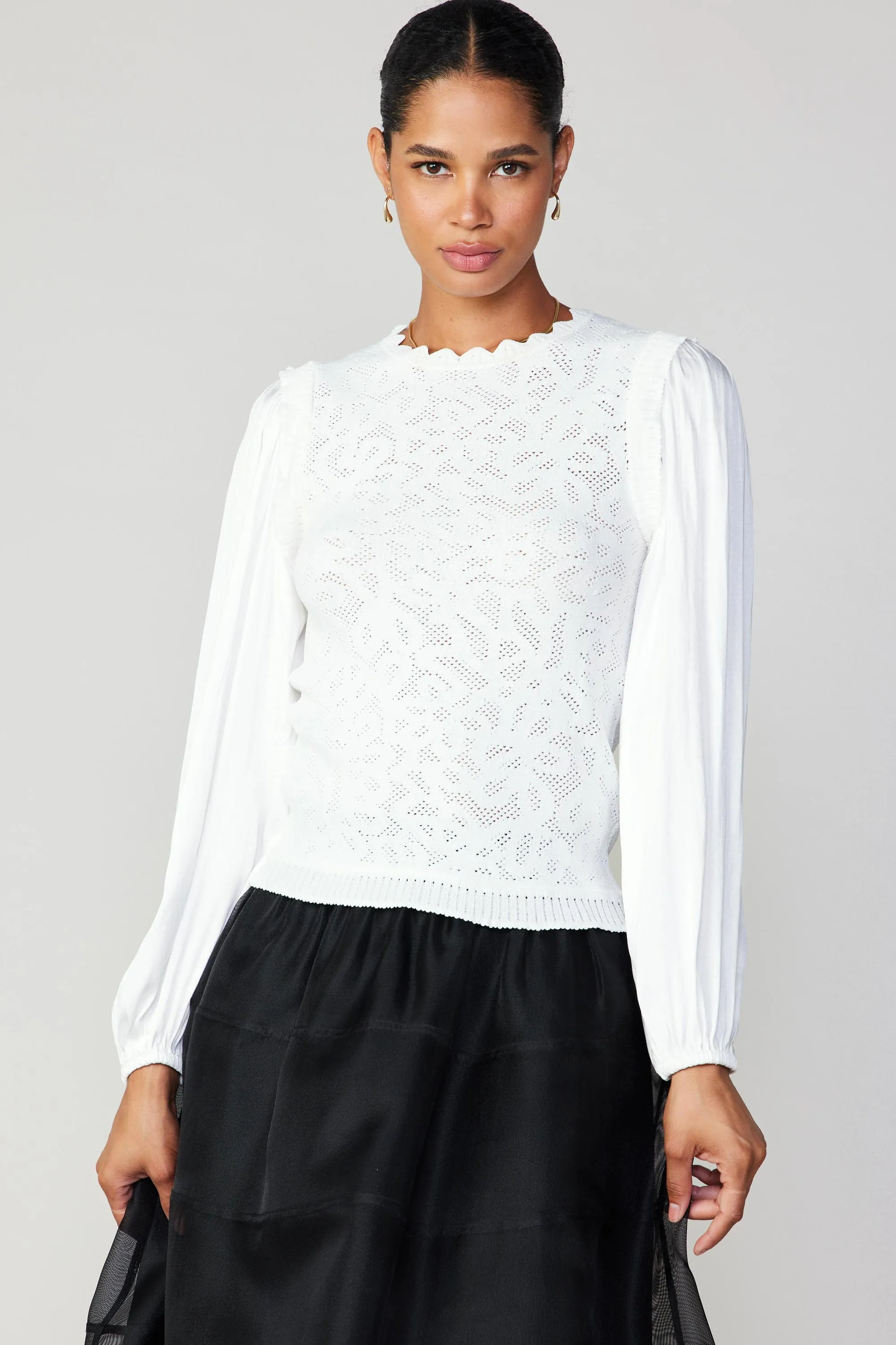 Textural Knit Sweater Top sold by Current Air